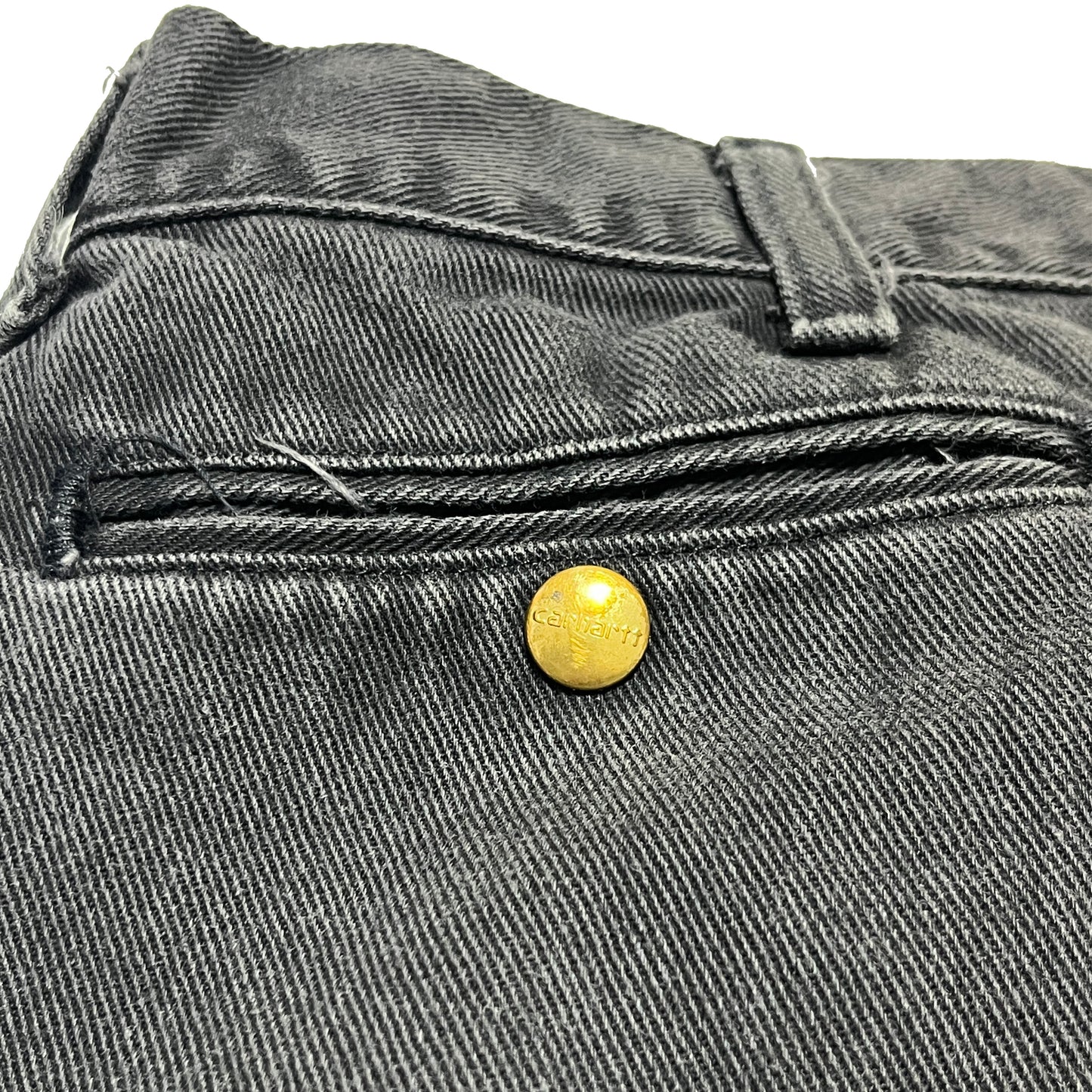 80s Carhartt Frisko Work PT W36 L29 ディテール 2 金ボタン 金メッシュジッパー