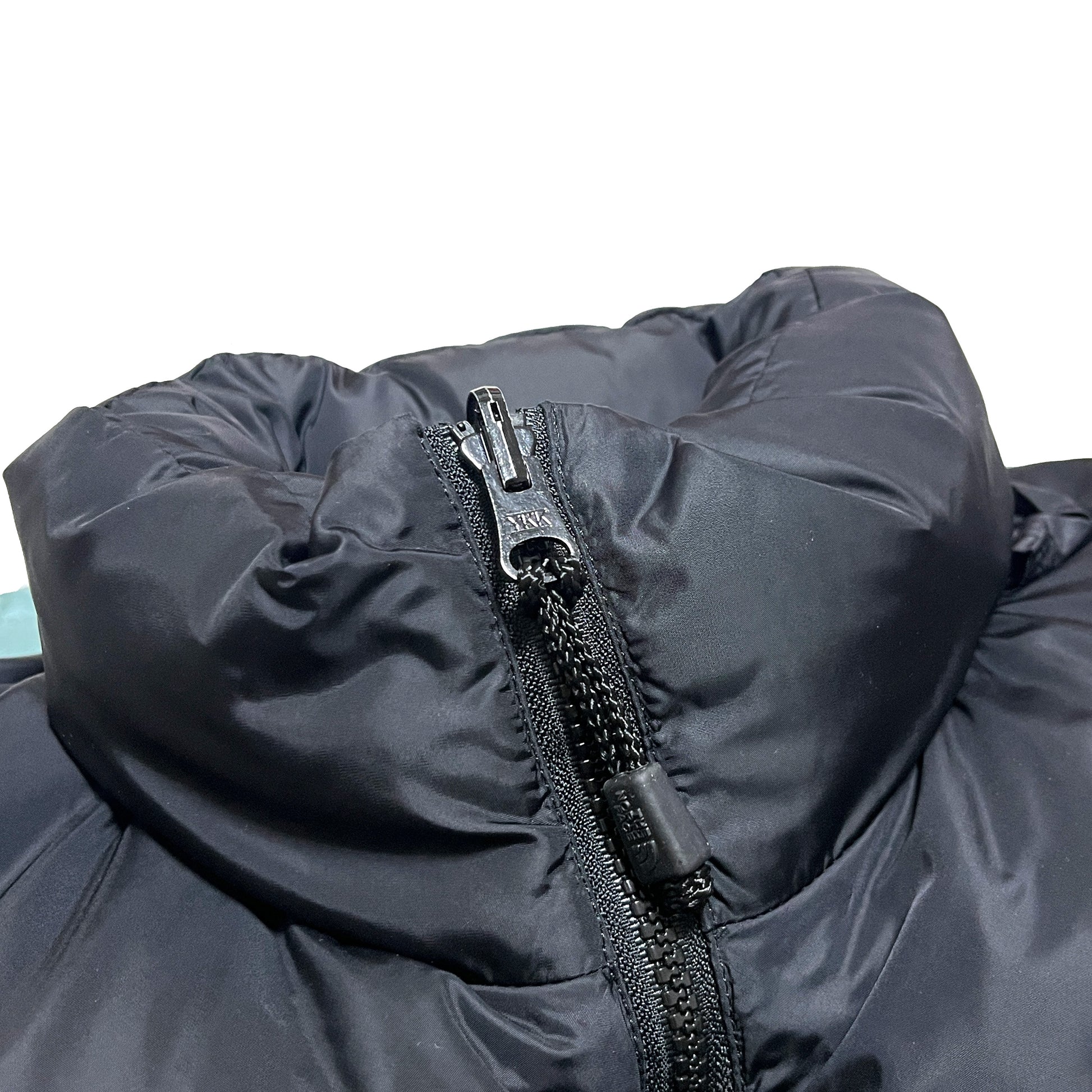 90s North Face Nuptse Vest "Ice Teal" W-M ブランドタグ 3 北極圏のロゴ 700充填量表記