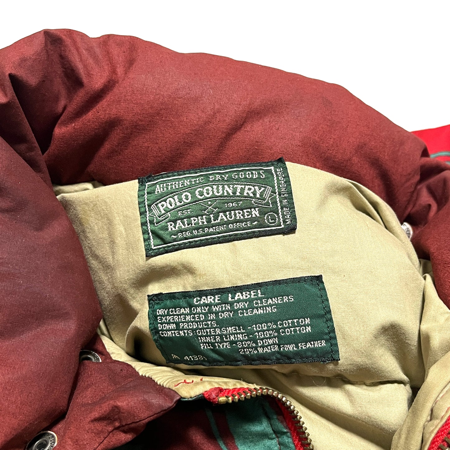 90's Polo Country Native Down JKT レッド Size (L)