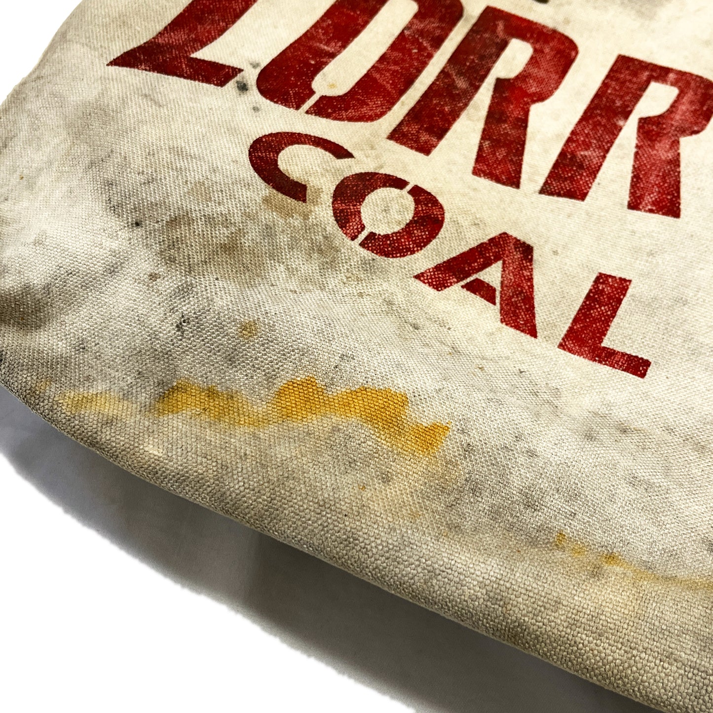 30s〜 COAL Bag "LORR BROS COAL CO." リベット刻印入り 超 ディテール 5 ボタン付き Vネック