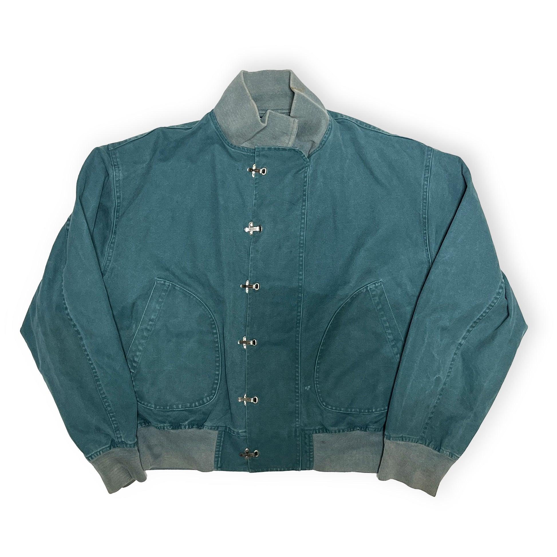 90s〜 Ralph Lauren Deck JKT XL 平置き 2 青緑色 ボタン 胸ポケット