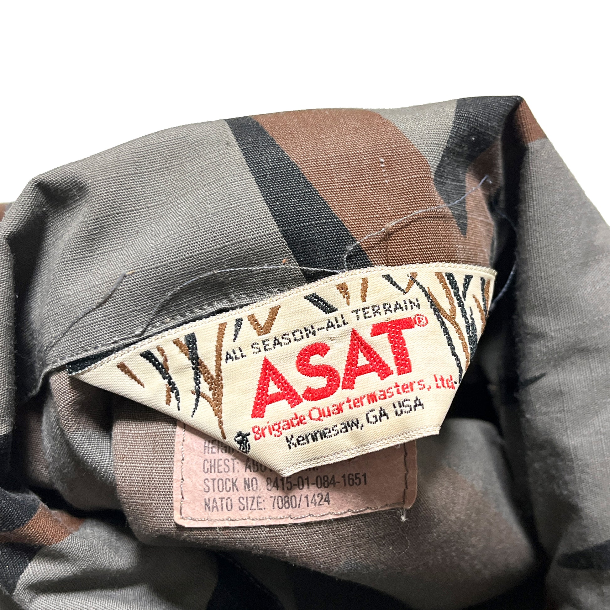 90s ASAT トライバル カモジャケット XL-R ブランドタグ 1 ASAT タグ サイズ表記
