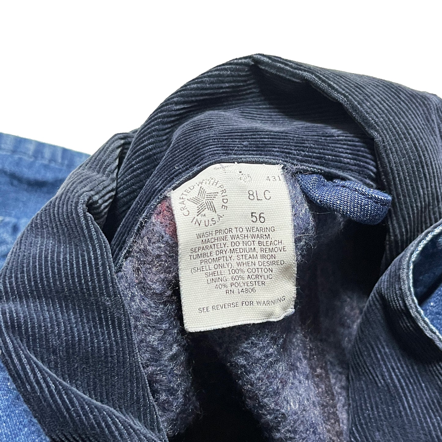 80s〜 Carhartt Denim C-A 56 超ビッグサイズ ブランドタグ 襟のタグ サイズ56