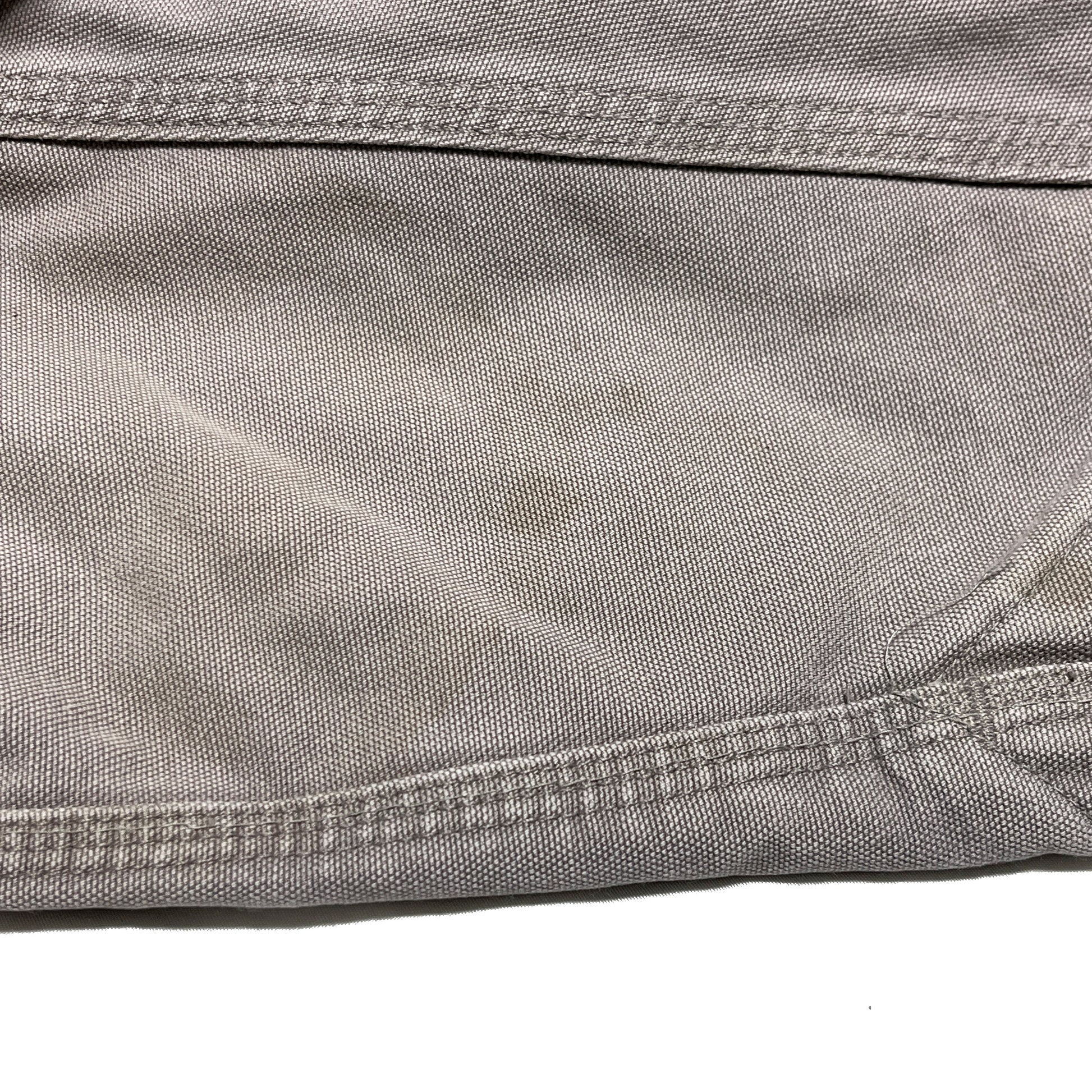 80s〜 Carhartt DETROIT JKT グレー レアカラー XXL ブランドタグ 5 グレーのジーンジャケットのタグ