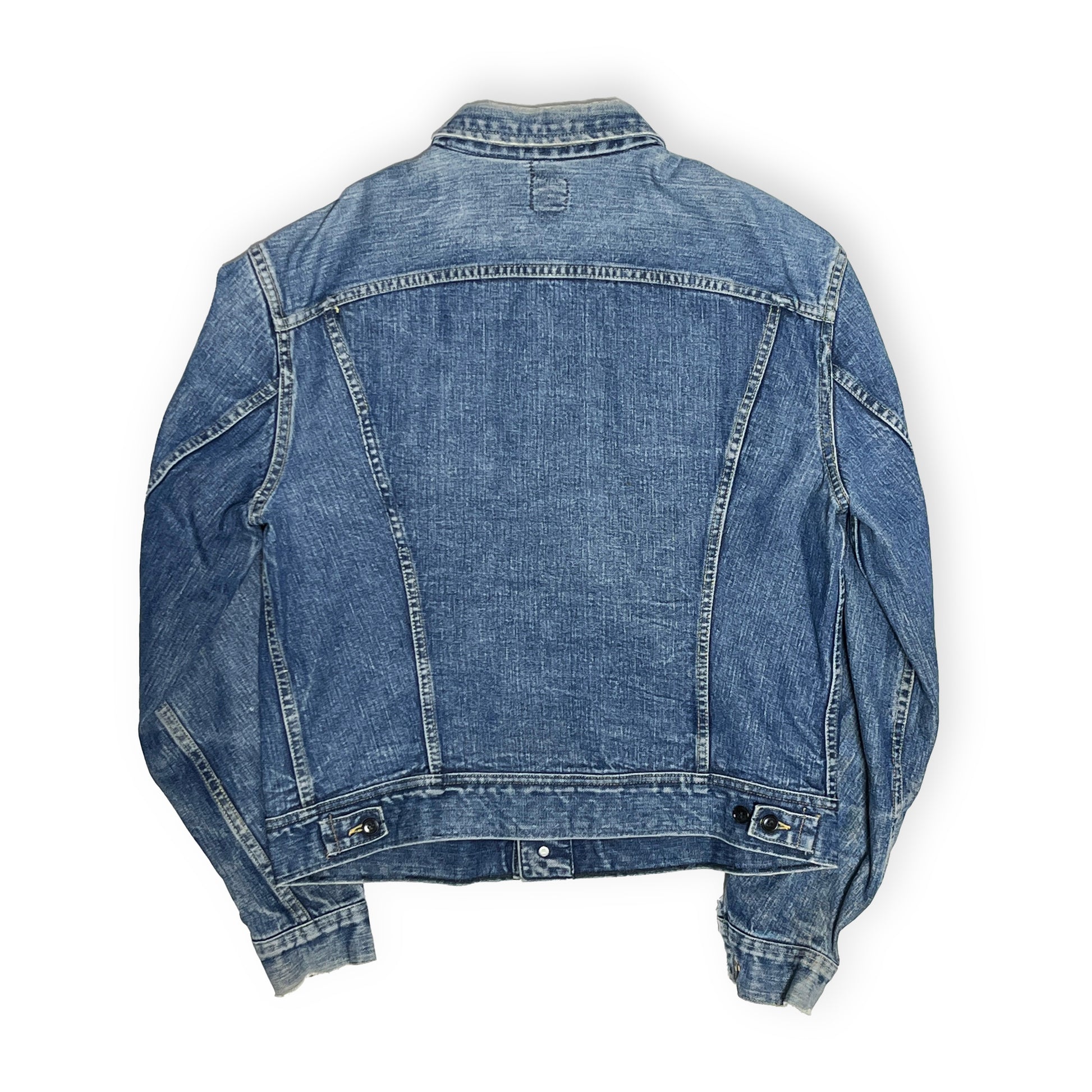 60s〜 Lee 101-J Denim JKT 46-LONG レア 背面 金ボタン 裾のボタン