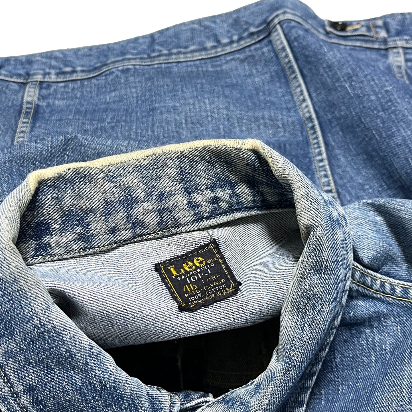60s〜 Lee 101-J Denim JKT 46-LONG レア ブランドタグ 1 襟裏 Leeタグ サイズ46