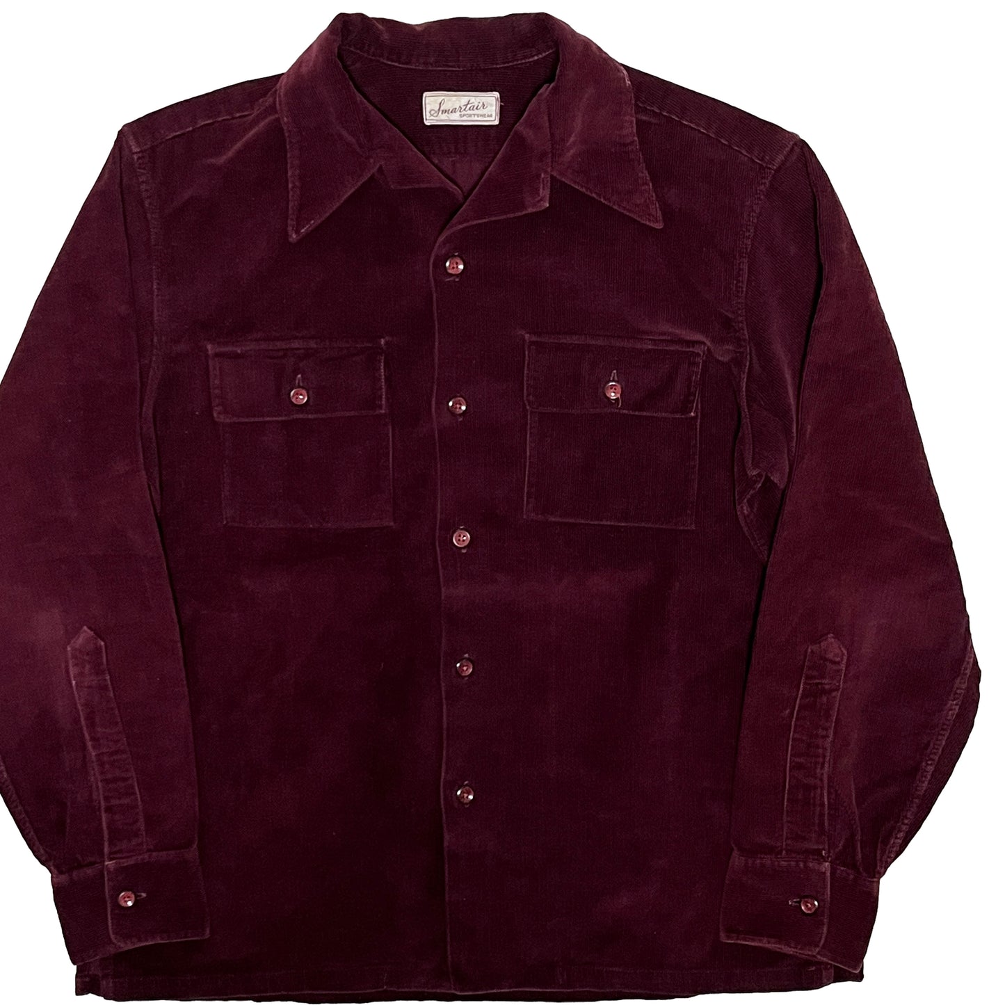 50's Smartair Cords L/S SH バーガンディー Size (M)位