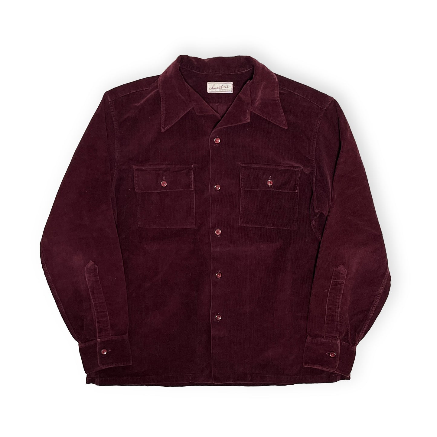 50's Smartair Cords L/S SH バーガンディー Size (M)位
