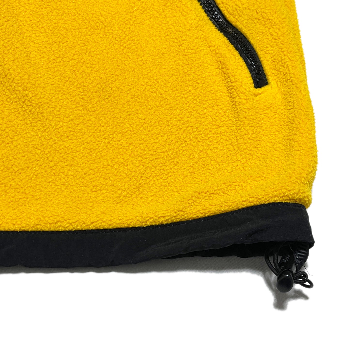 90s〜 THE NORTH FACE "DENALI" Fleece JKT L ディテール 黄色いフリース素材 黒いファスナー