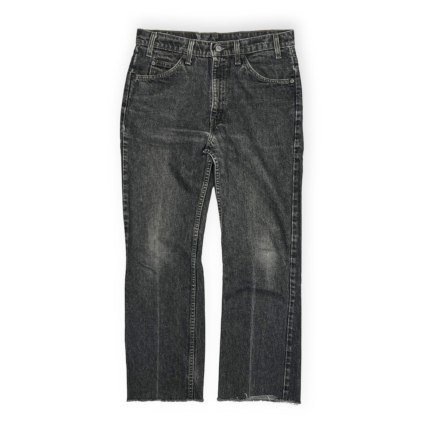 90s Levi's 517 Black Denim PT W32 L28.5 平置き 黒いジーンズ 裾がフリーズ