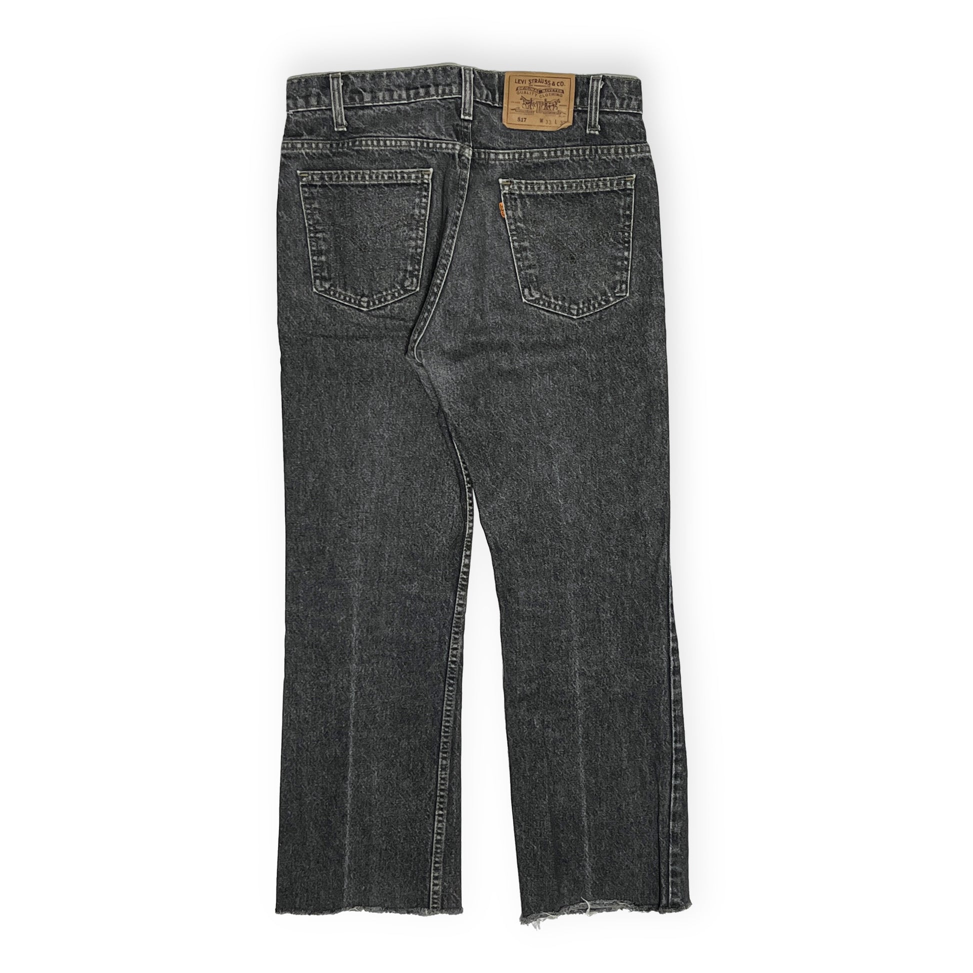 90s Levi's 517 Black Denim PT W32 L28.5 背面 バックポケット タグ