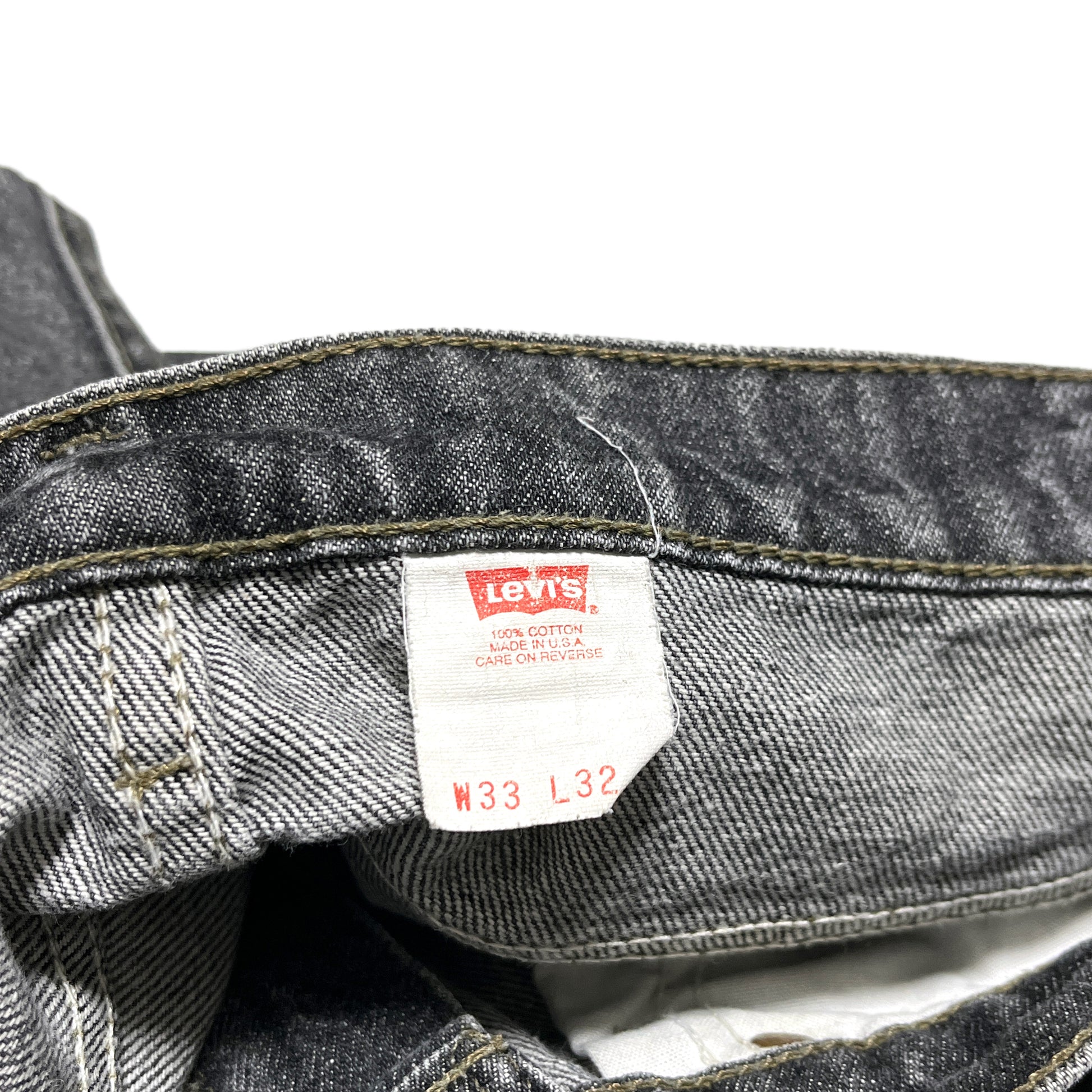 90s Levi's 517 Black Denim PT W32 L28.5 ブランドタグ 2 タグ サイズ表記