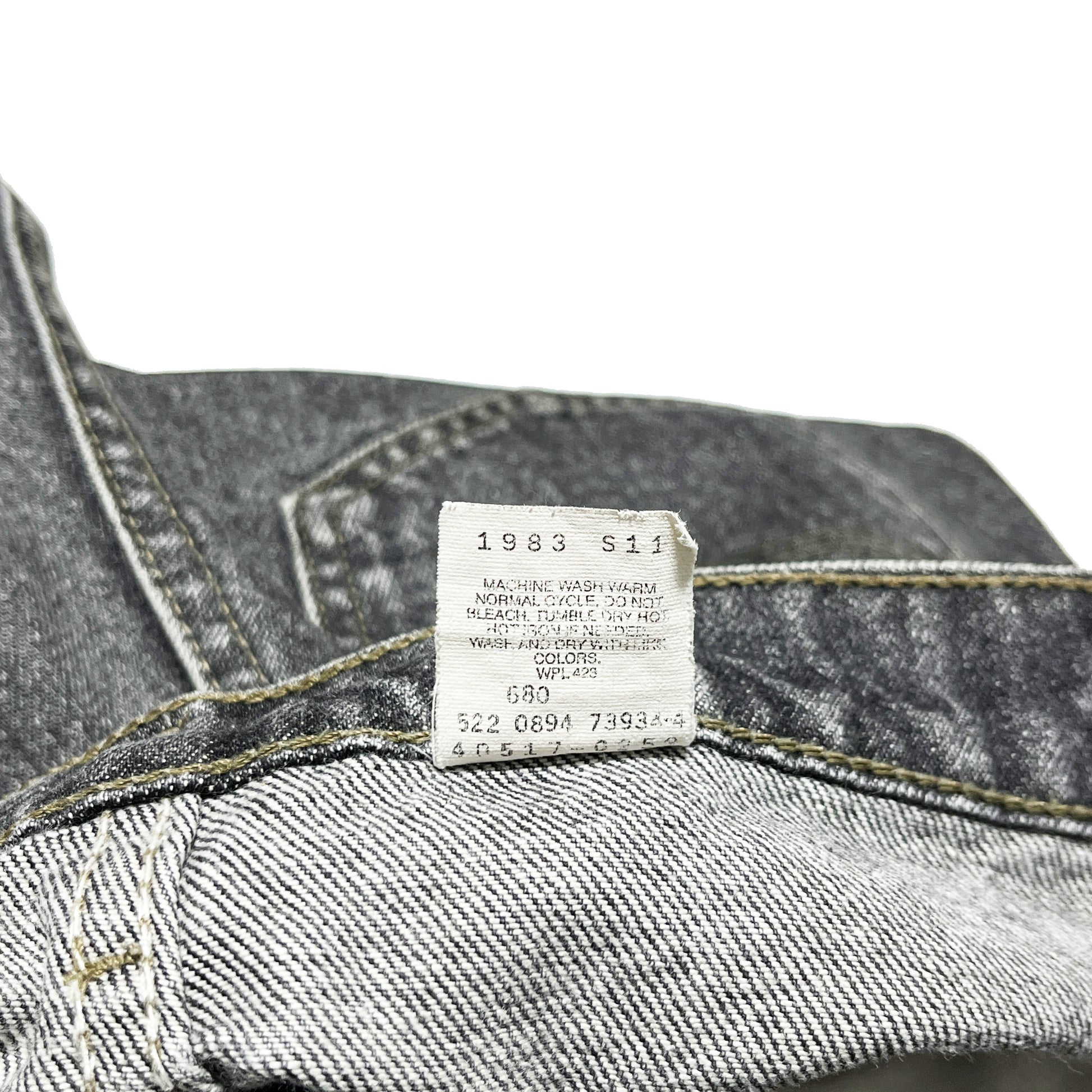 90s Levi's 517 Black Denim PT W32 L28.5 ブランドタグ 3 タグ サイズ表記