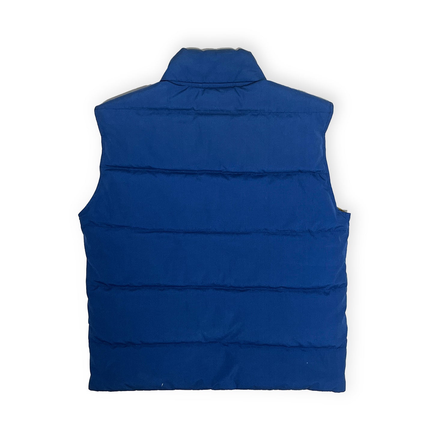 80s〜 Eddie Bauer Vest ブルー M 背面 横縞 ボタン