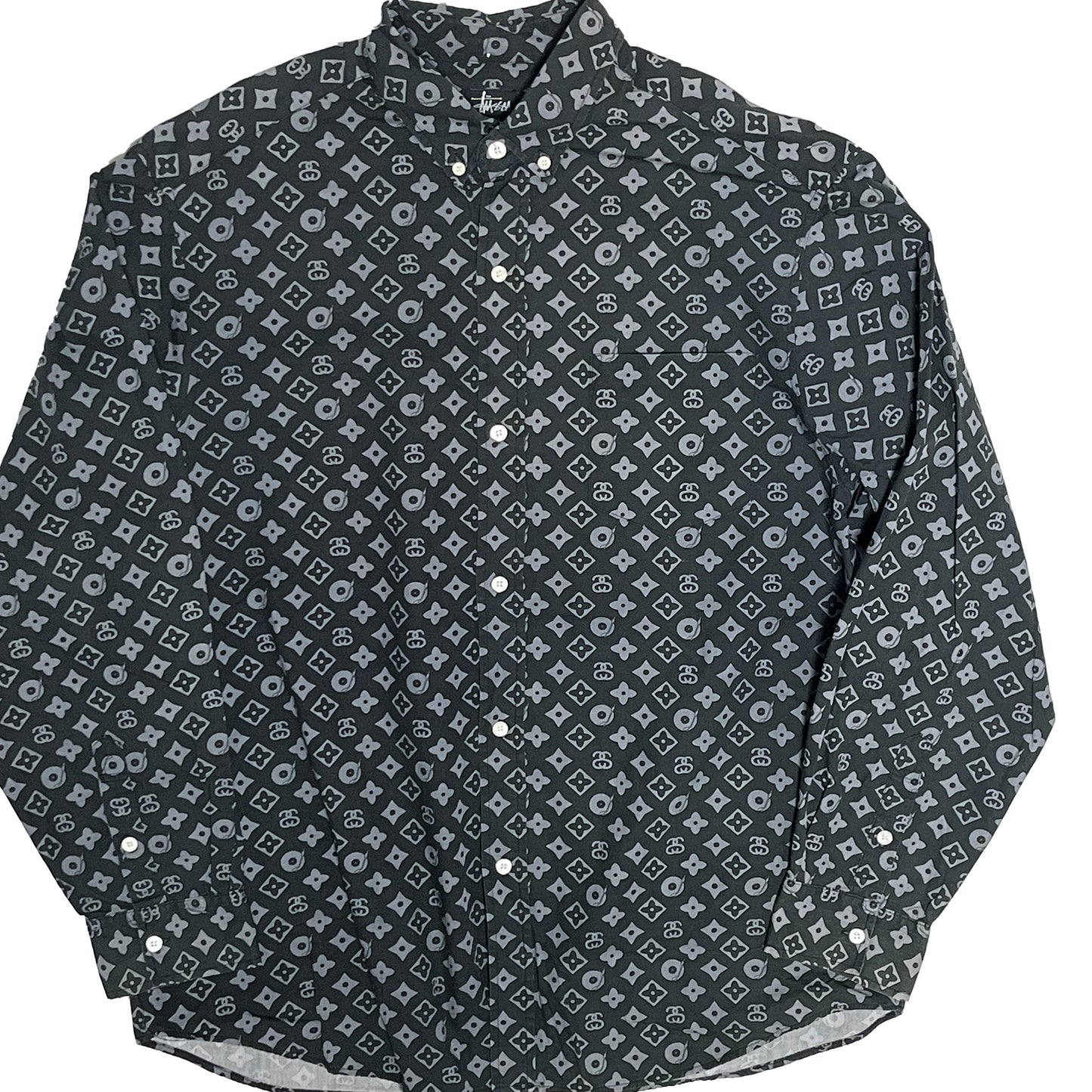 90's〜 Old Stussy LV Parody モノグラム ボタンダウン L/S SH Size (L)