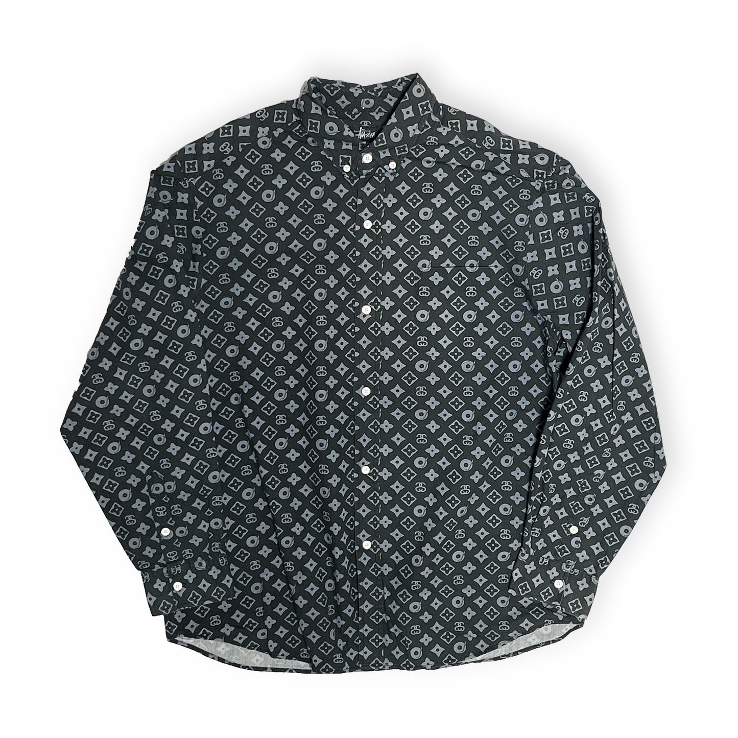90's〜 Old Stussy LV Parody モノグラム ボタンダウン L/S SH Size (L)