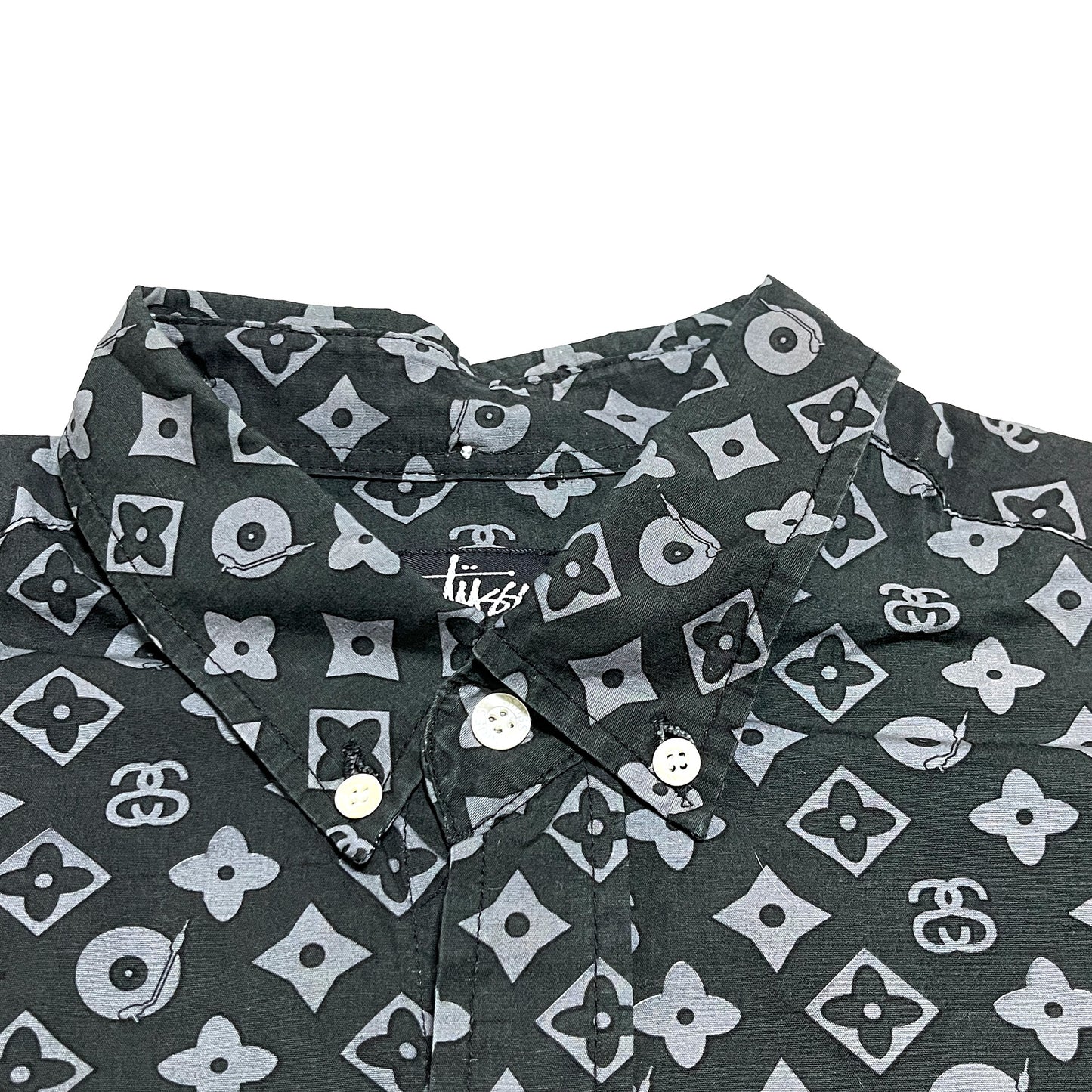 90's〜 Old Stussy LV Parody モノグラム ボタンダウン L/S SH Size (L)
