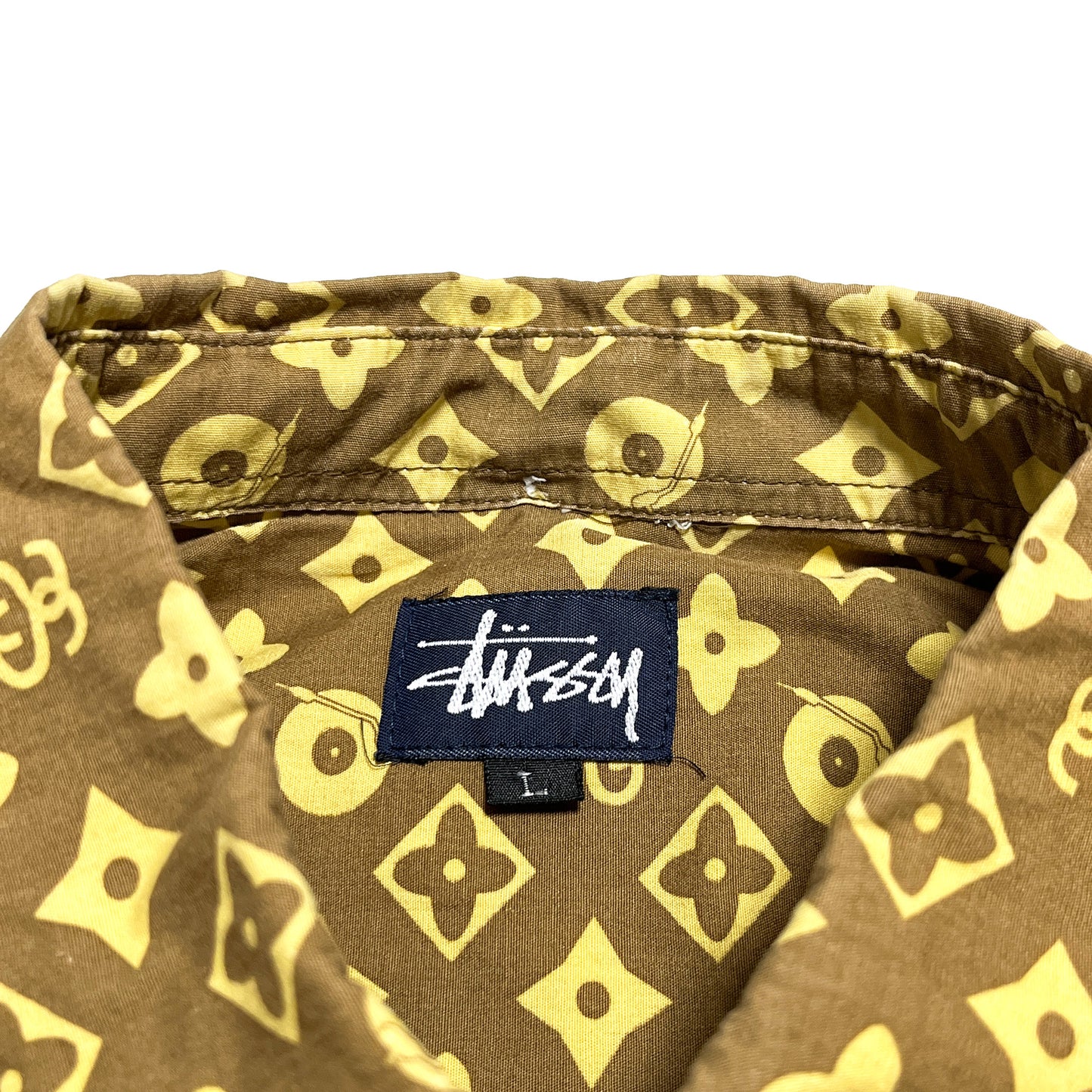 90's〜 Old Stussy LV Parody モノグラム ボタンダウン S/S SH Size (L)