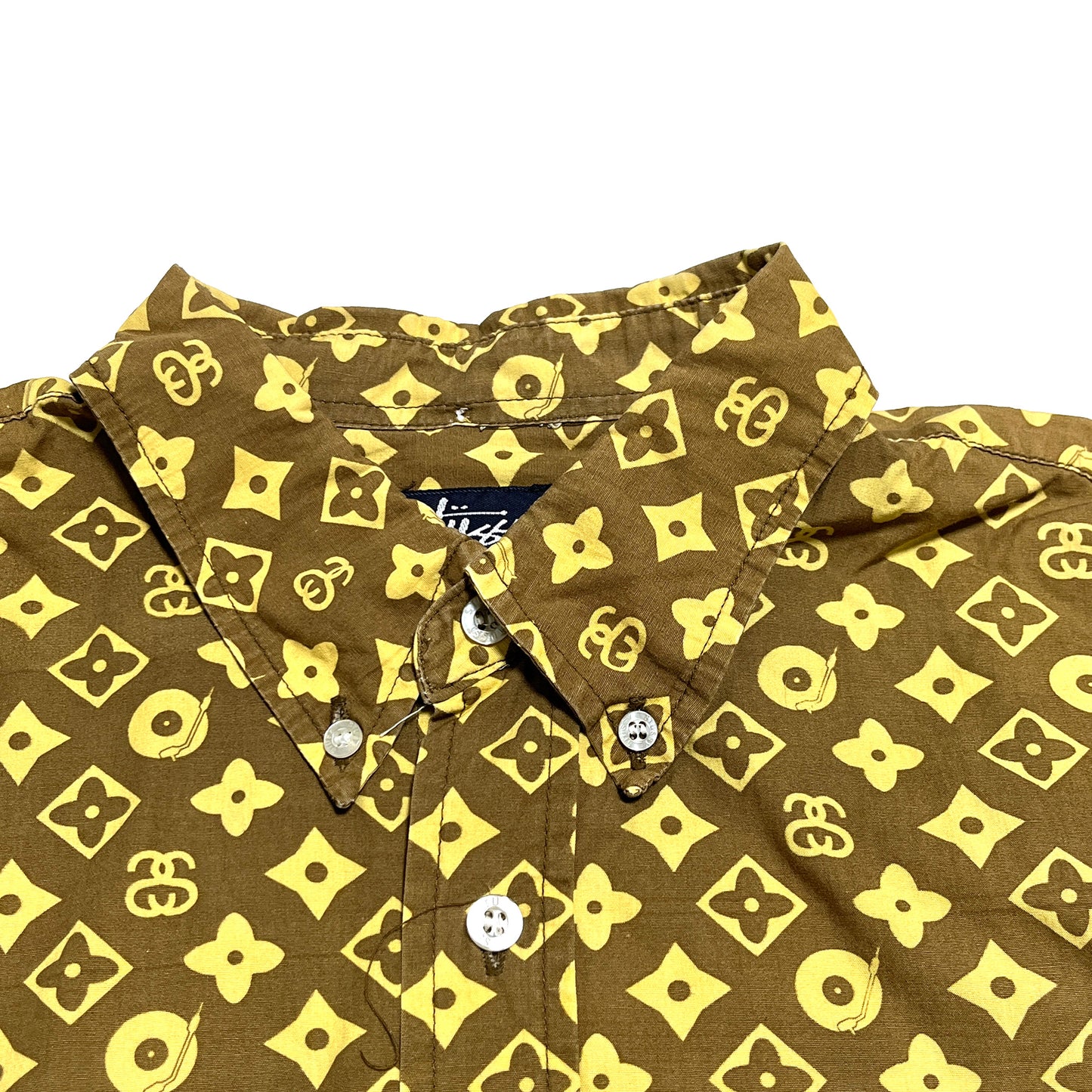 90's〜 Old Stussy LV Parody モノグラム ボタンダウン S/S SH Size (L)