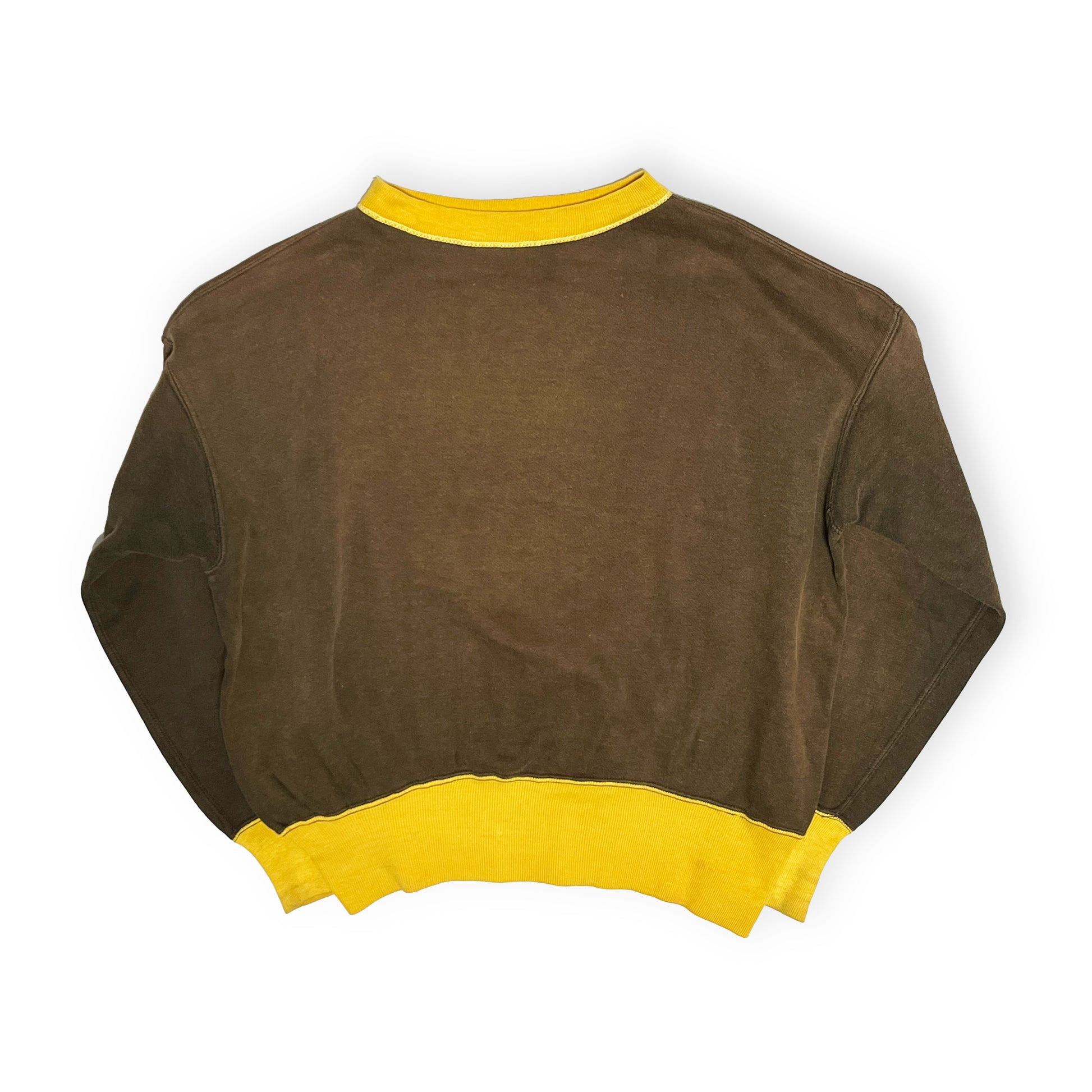 50s BodyGard 2Tone Sweat XXL 超 平置き 2 背面 茶色 黄色のアクセント