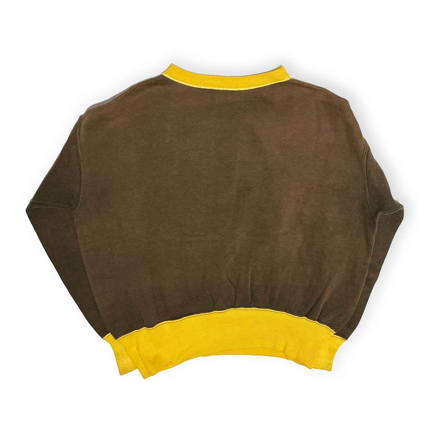 50s BodyGard 2Tone Sweat XXL 超 平置き 3 背面 茶色 黄色のアクセント