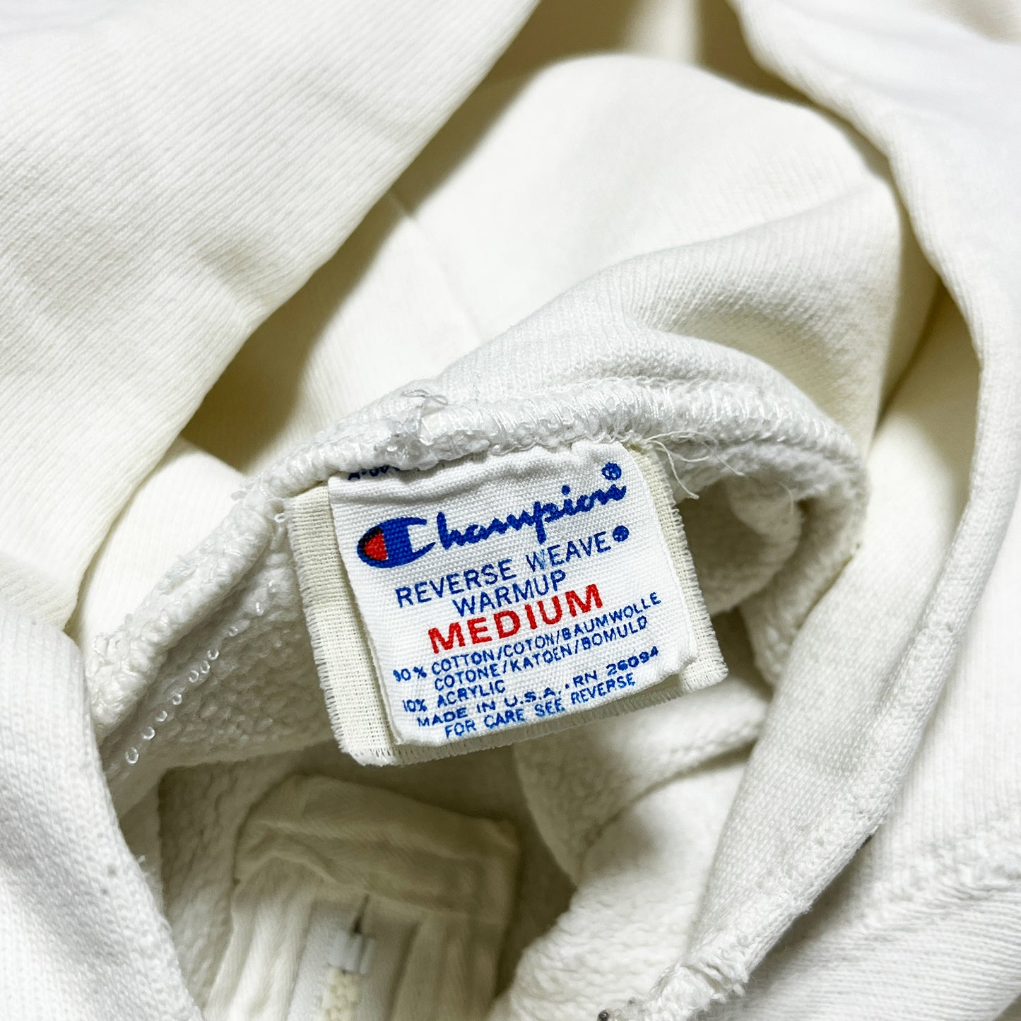 80's Champion プリントタグ R/W ハーフジップ Size (M) レア！