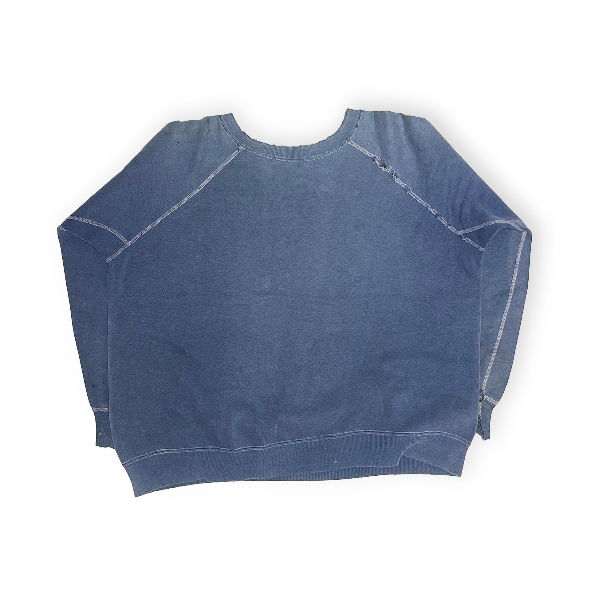 60s〜 Unknwon Sweat "UNIVERSITY DAYTON" 三段プリント L ディテール 1 生地 縫い目 破損