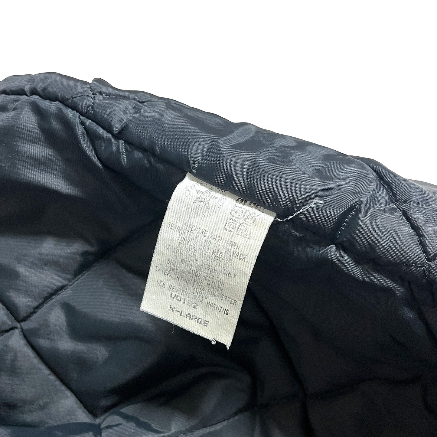 93s Carhartt Duck Vest ネイビー XL ブランドタグ ダークネイビーのタグ サイズ表記
