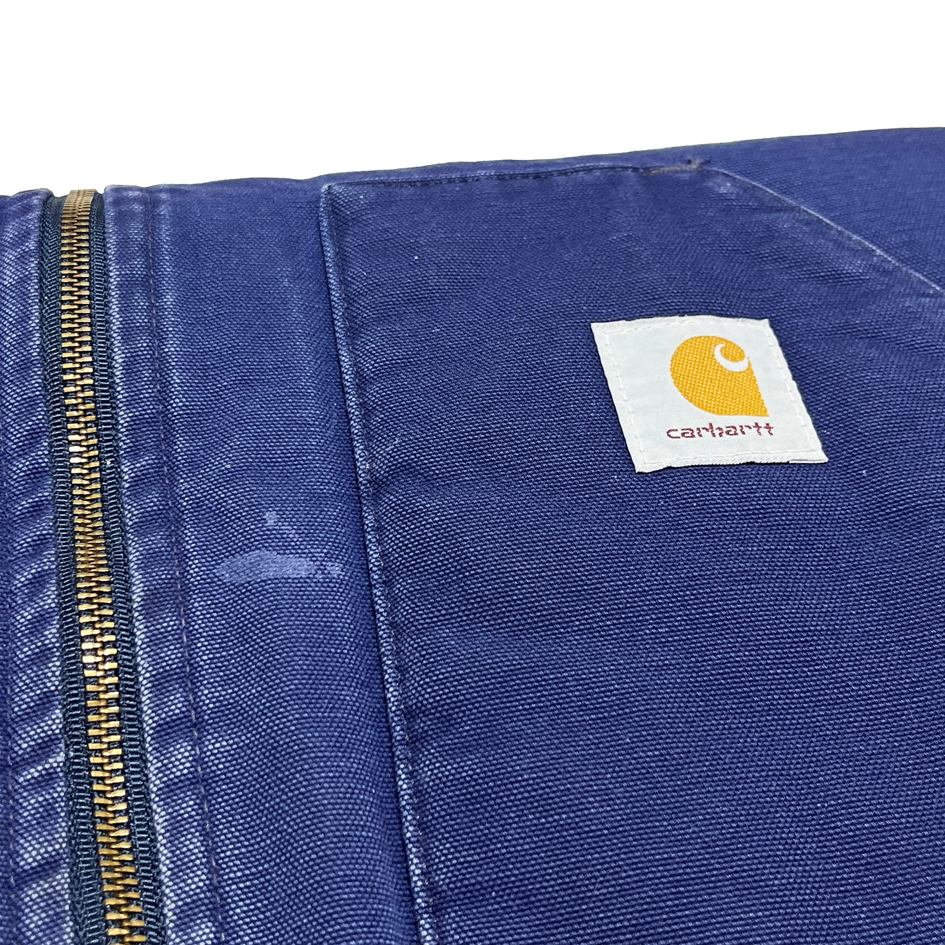 93s Carhartt Duck Vest ネイビー XL ディテール フロントポケット Carharttロゴタグ