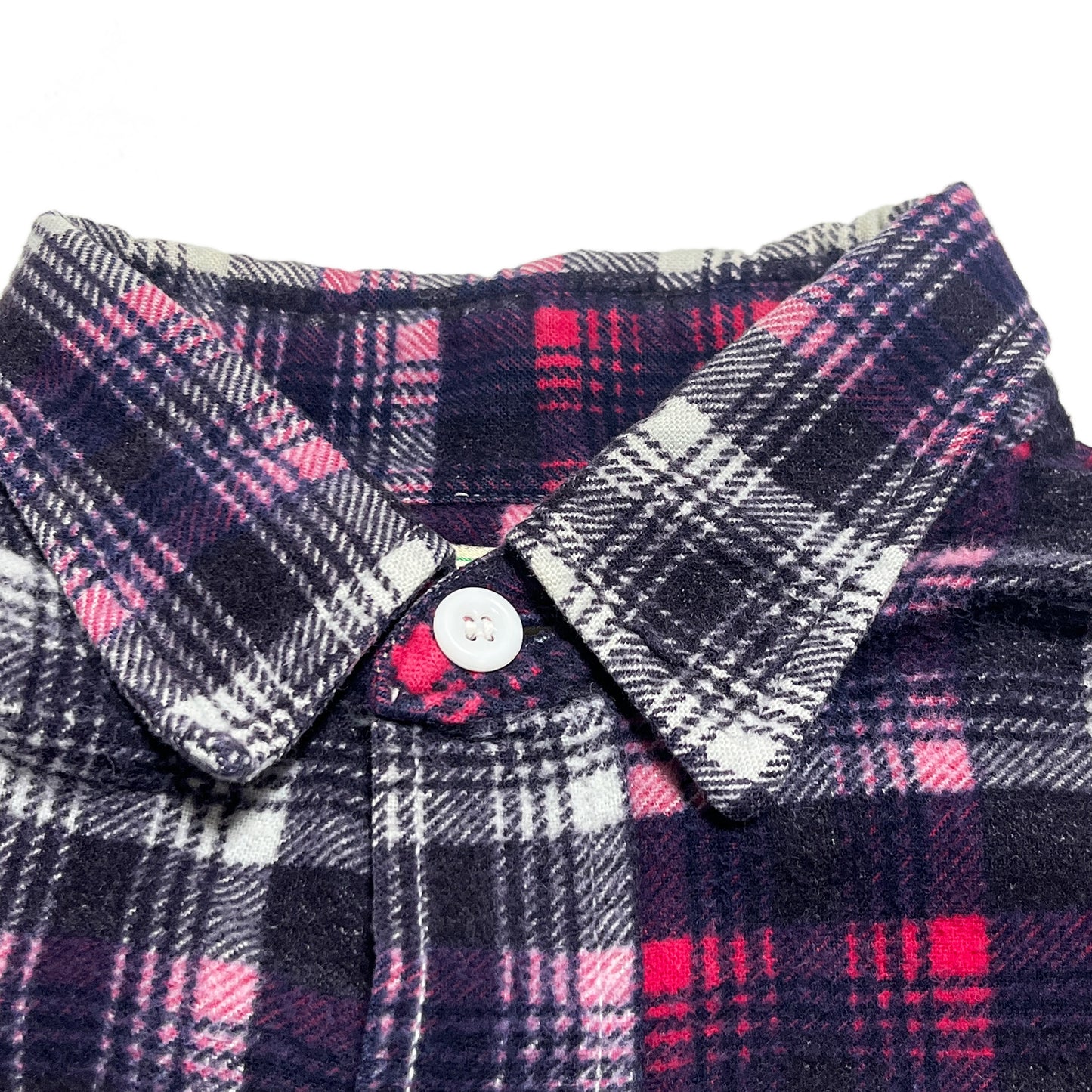 60s〜 5Brother Print Nel SH 好配色チェック M ディテール 1 襟 ボタン プリント