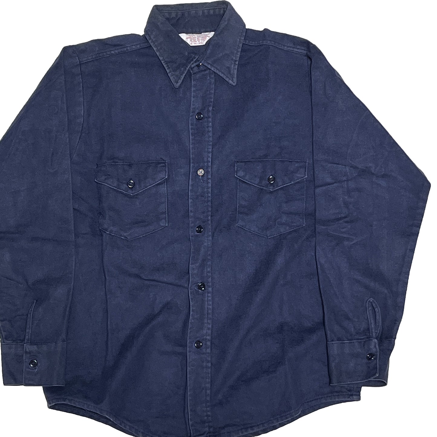 70's Frostproof Nel SH シャモアクロス ネイビー単色 Size (M)