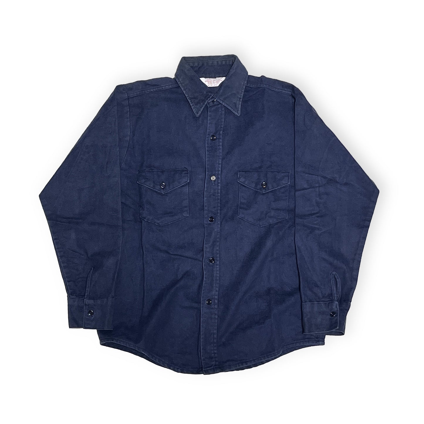 70's Frostproof Nel SH シャモアクロス ネイビー単色 Size (M)