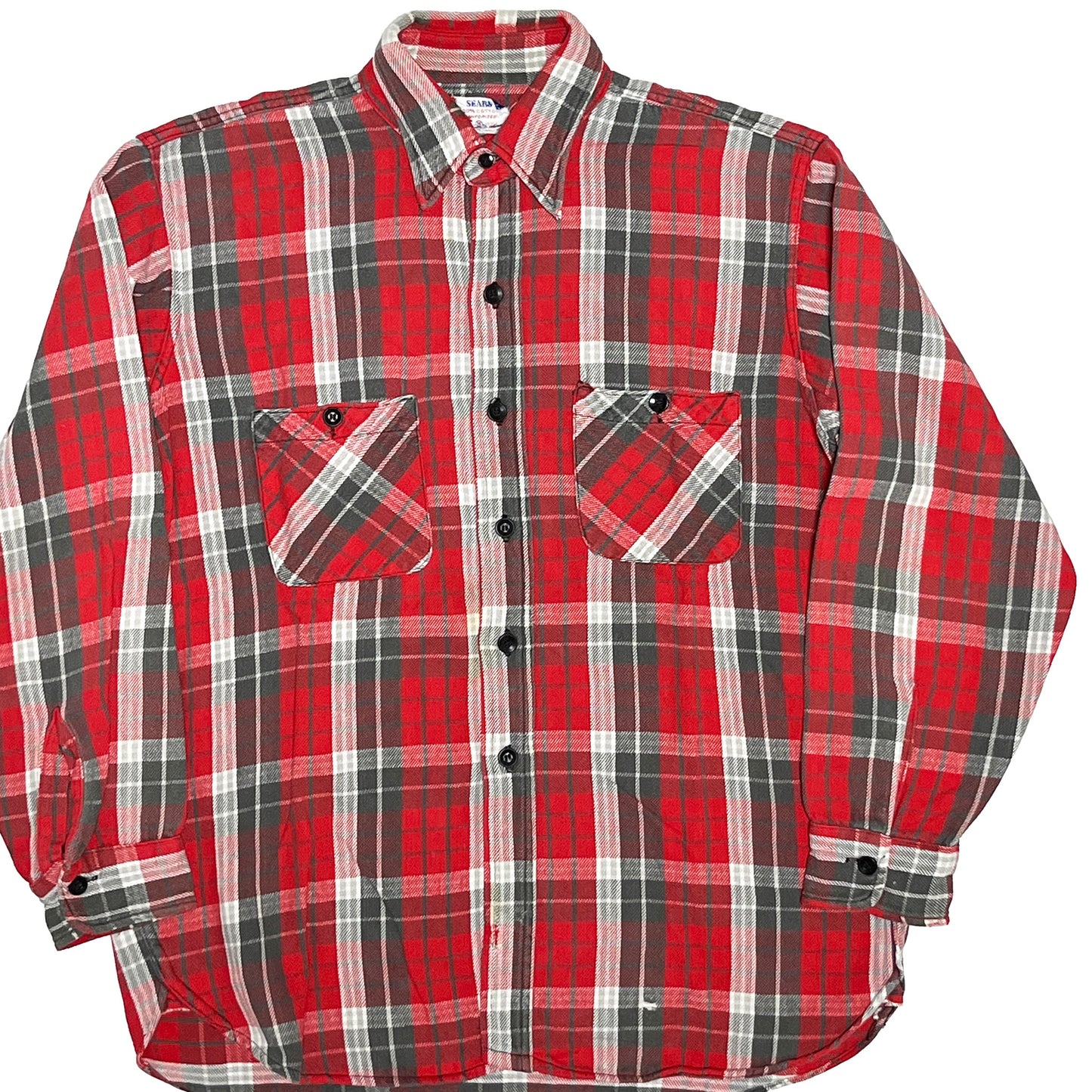 60's Sears Nel SH 好配色チェック マチ付き Size (M)