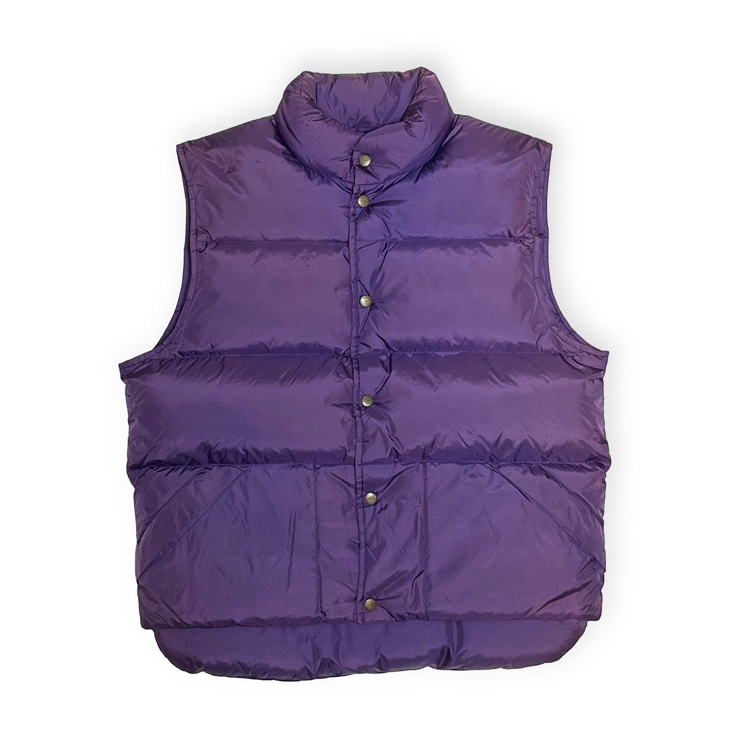 90s L.L.Bean Down Vest パープル M レア 平置き 紫色のダウンベスト ボタン付き 立领