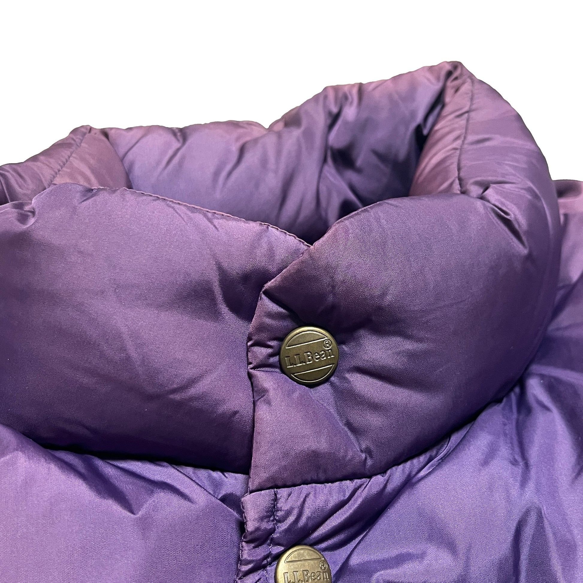 90s L.L.Bean Down Vest パープル M レア ディテール ボタン L.L.Beanロゴ