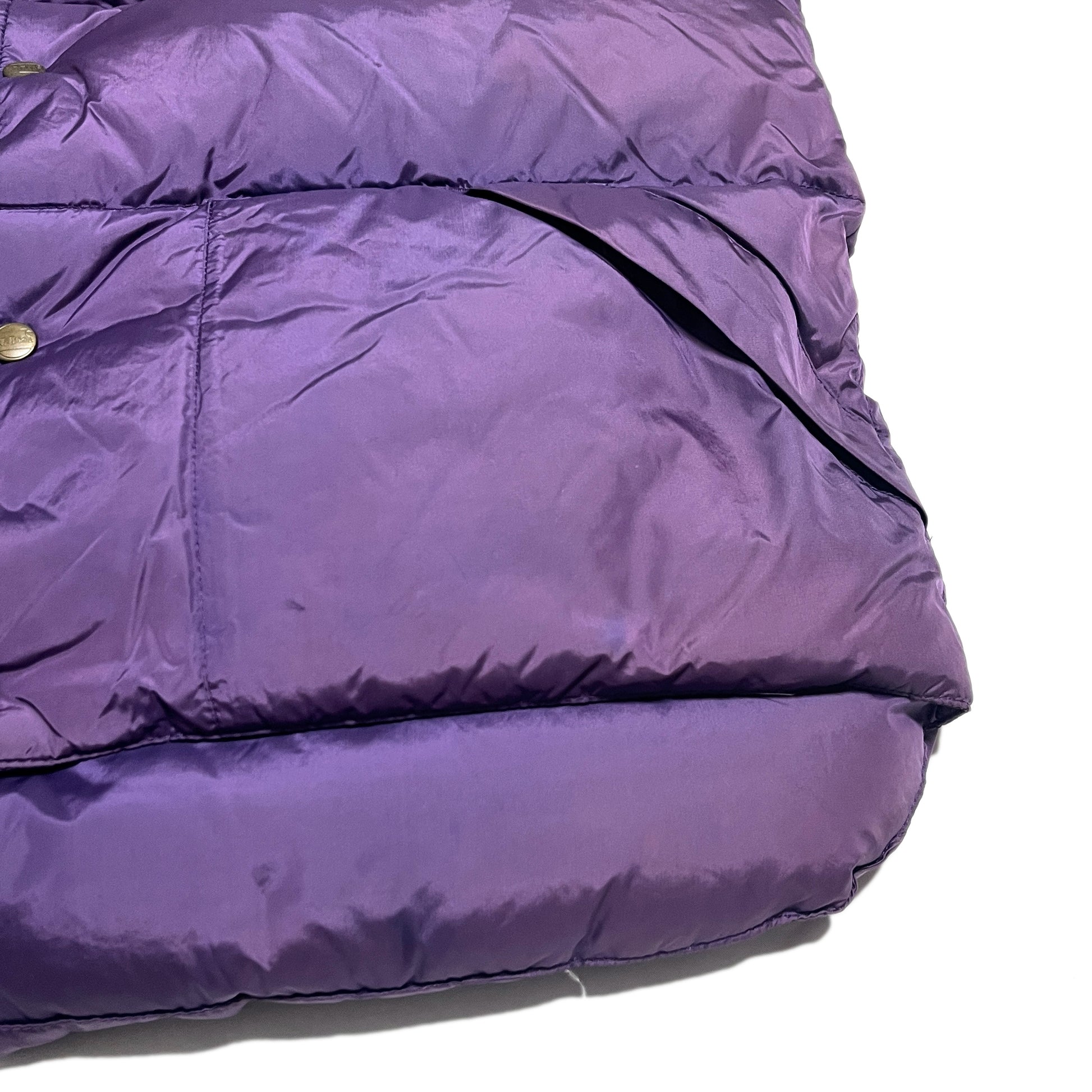 90s L.L.Bean Down Vest パープル M レア ディテール 紫色のダウンベスト 裾