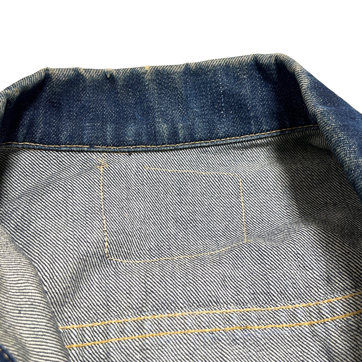 60s Levi's 557 Denim JKT 濃紺 44 ディテール 1 襟の裏地 縫い目