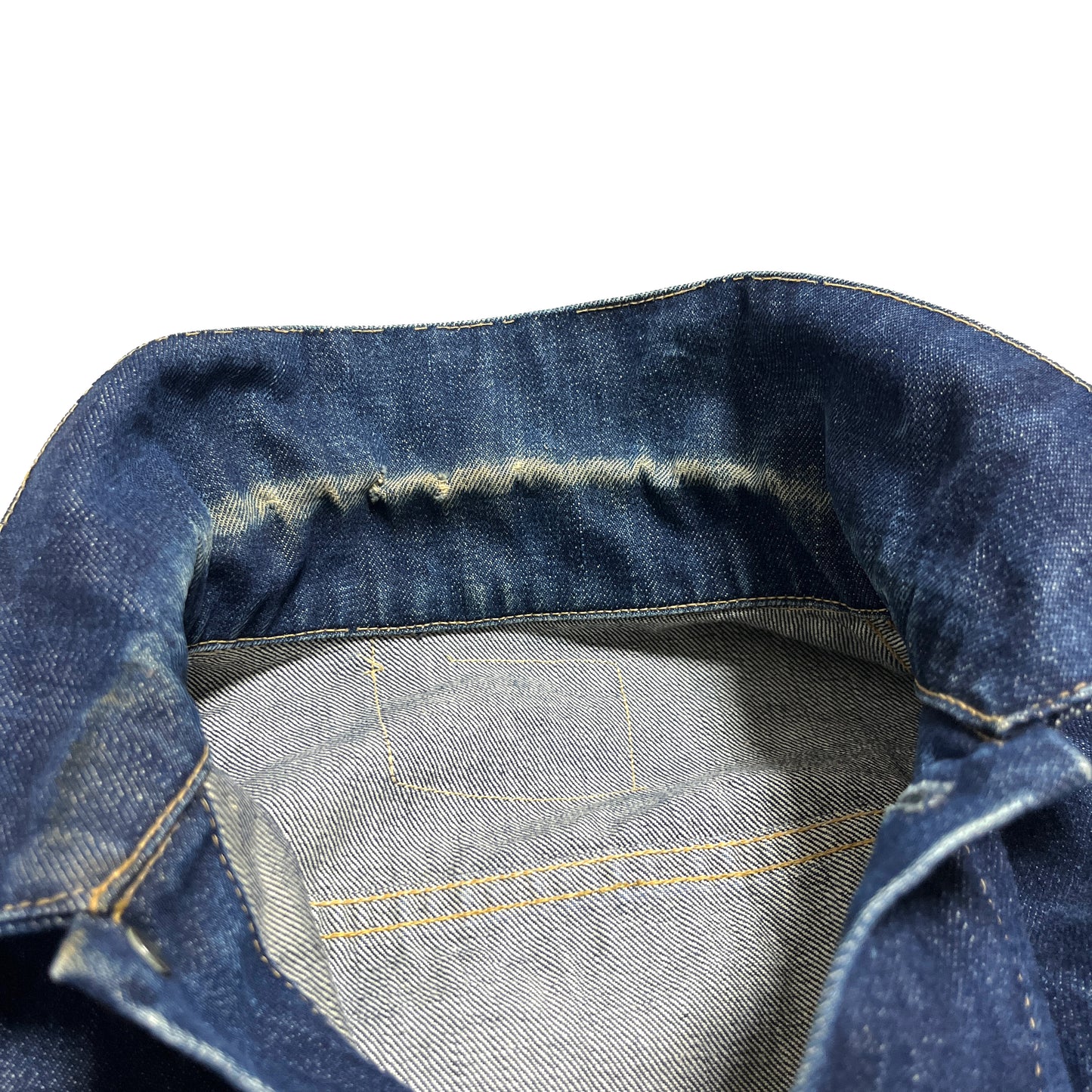60s Levi's 557 Denim JKT 濃紺 44 ディテール 3 襟の裏地 縫い目