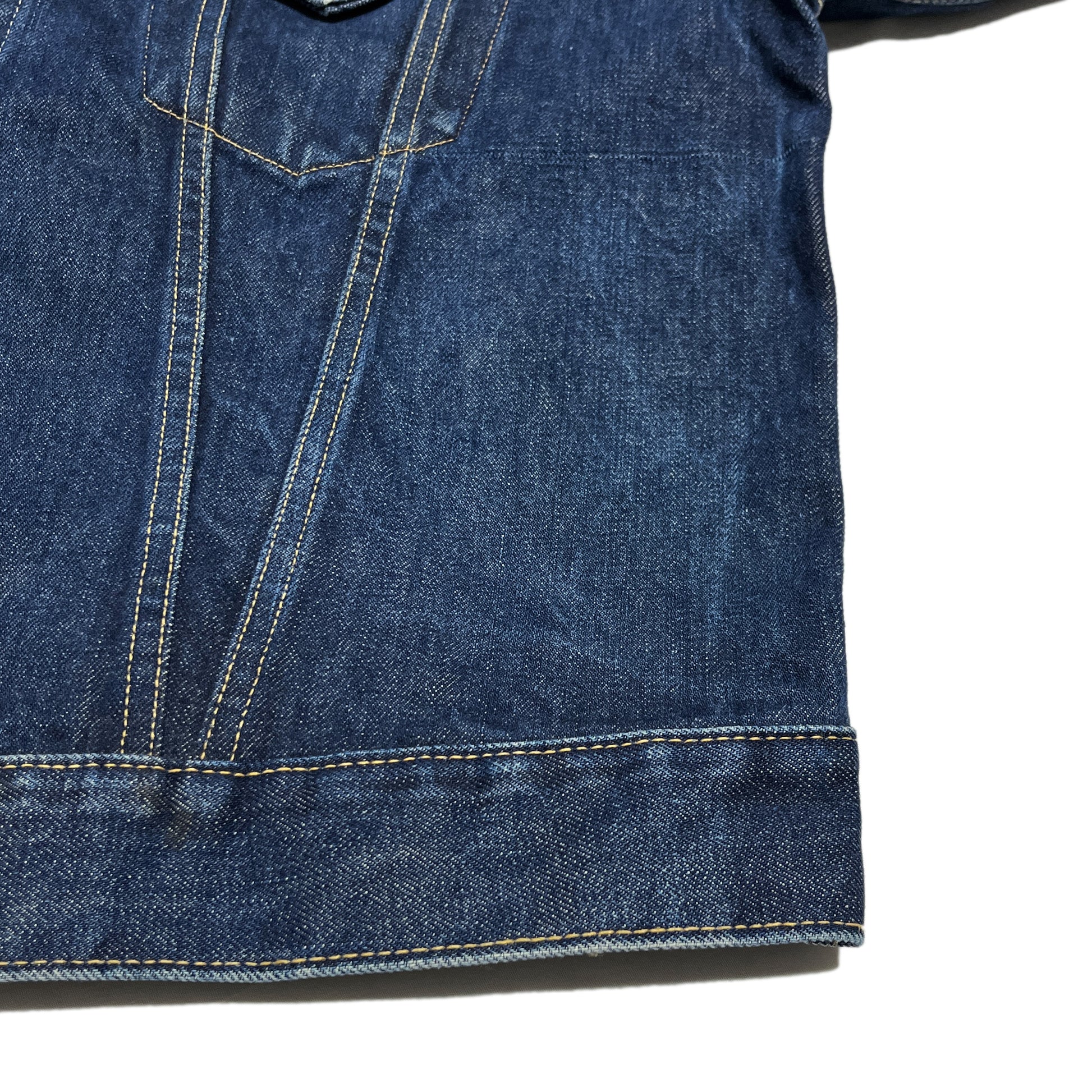 60s Levi's 557 Denim JKT 濃紺 44 ディテール 8 襟の裏地 縫い目