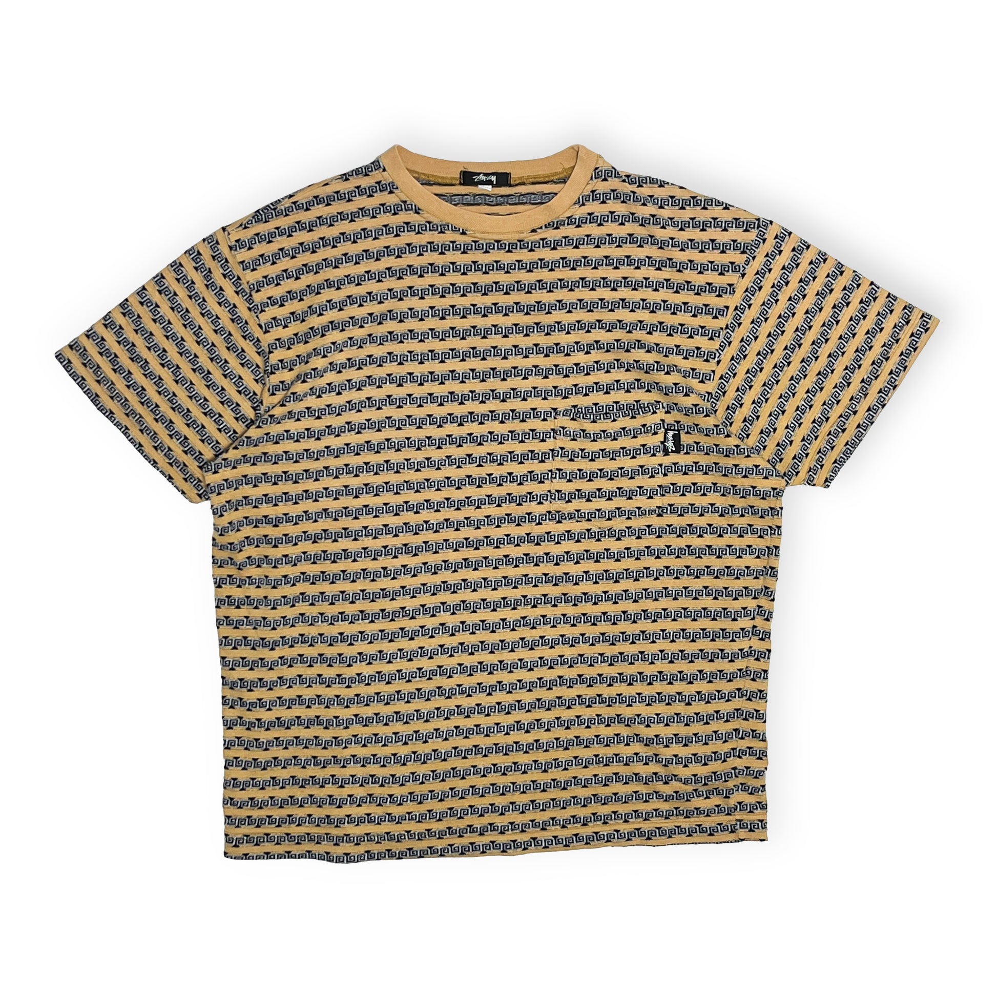80s〜 Stussy TOM TOM Border Pocket T L ディテール タグとサイズ表記の拡大 StussyロゴとLサイズタグ