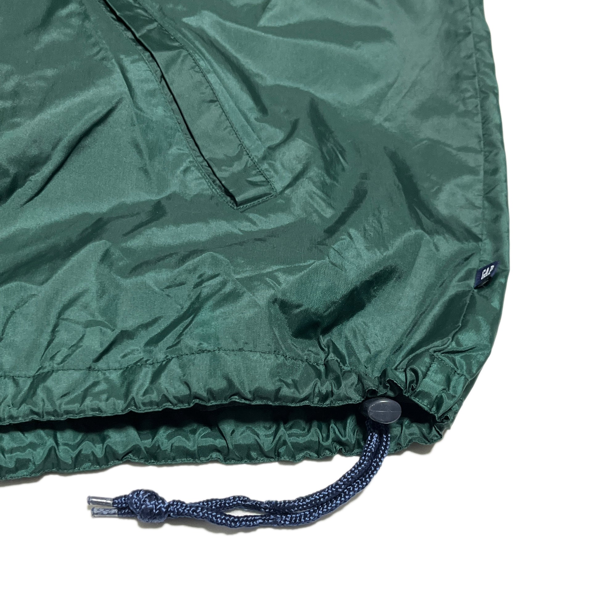 90s GAP Nylon Anorak Parka XXL ディテール 緑色の抽引 ボタン