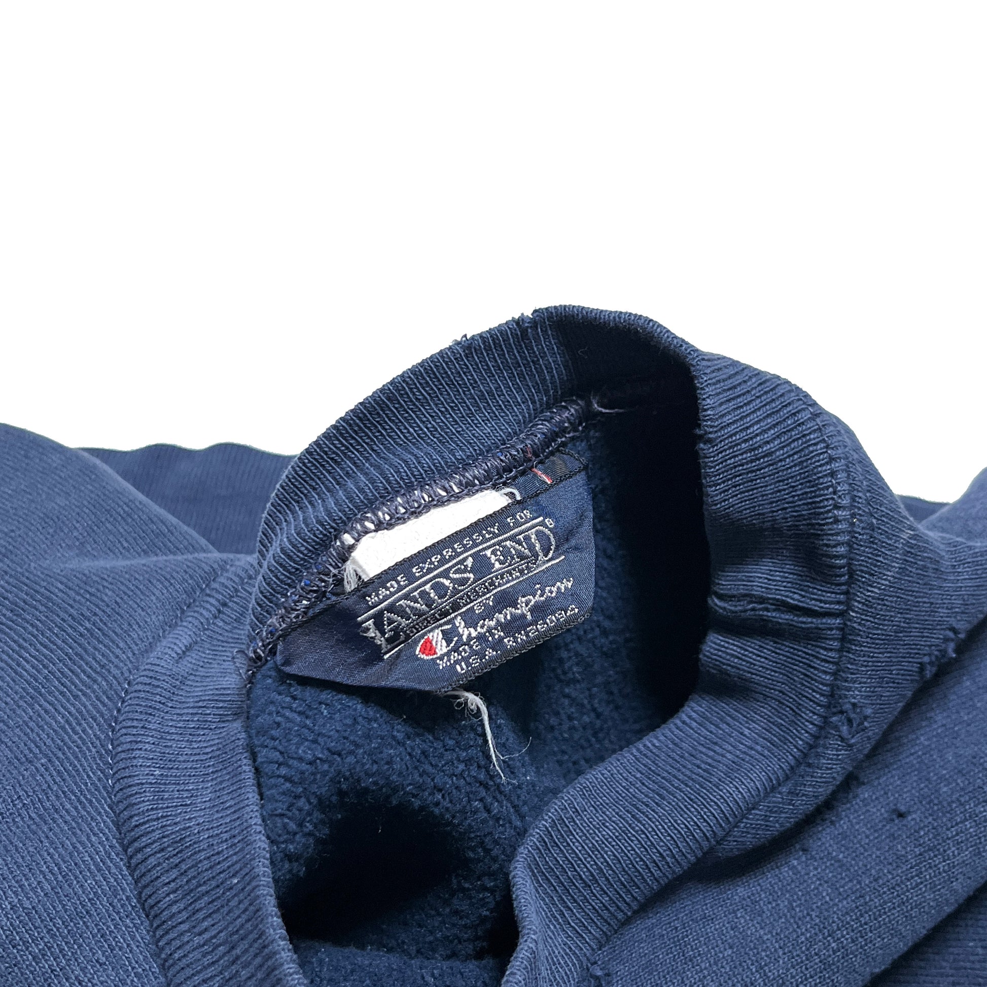 80s Champion X Land's End Wネーム R/W ネイビー XL ブランドタグ 3 Champion タグ Land's End タグ