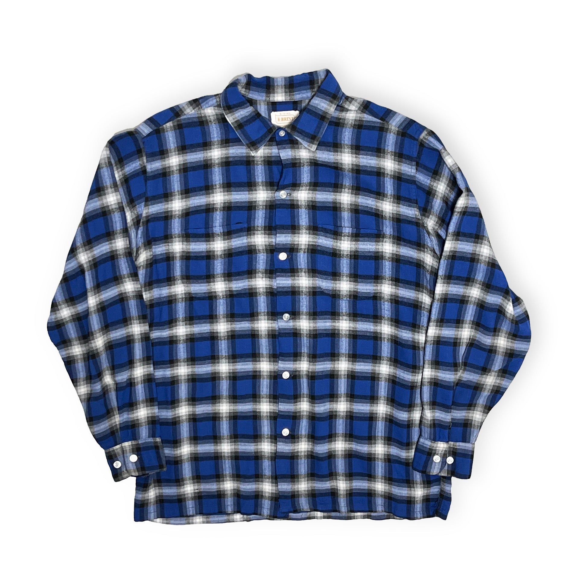 60s BRENT Onbre Rayon L/S SH L ブランドタグ 1 サイズ表記