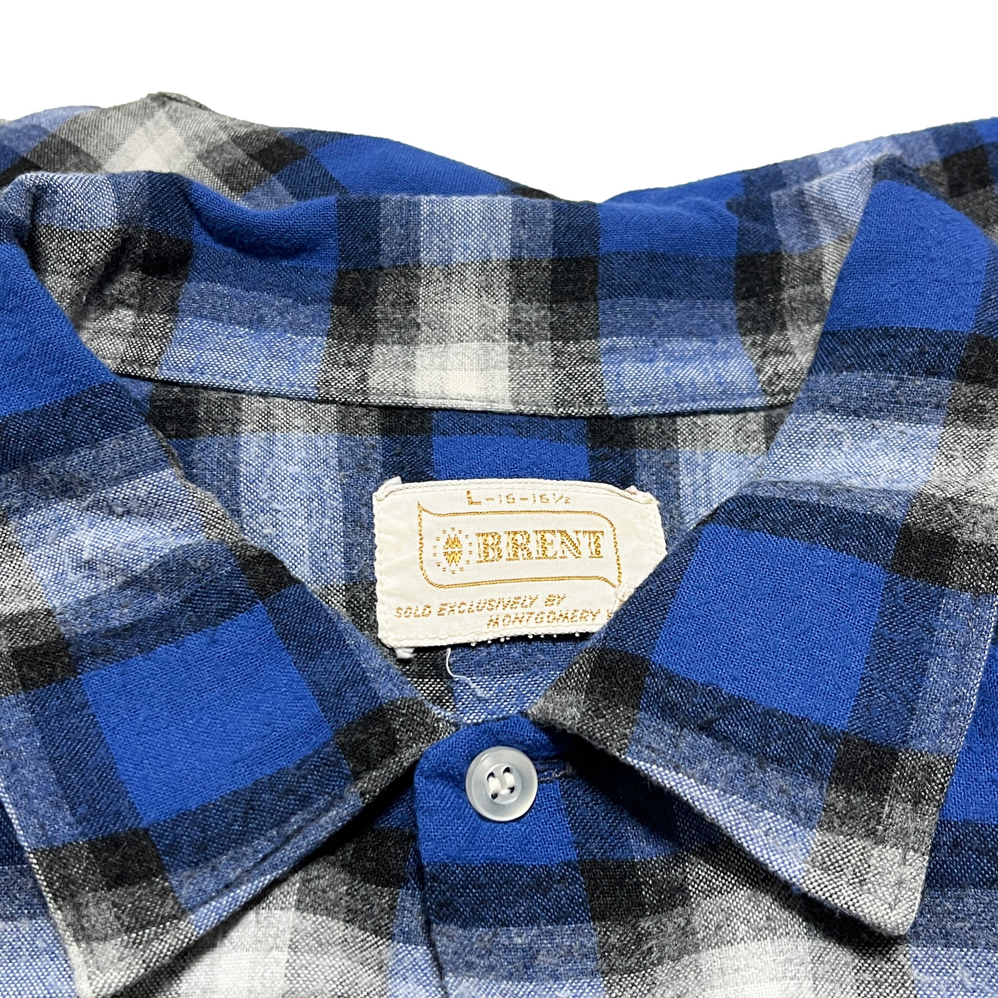 60s BRENT Onbre Rayon L/S SH L ディテール 2 袖口 ボタン 素材の質感
