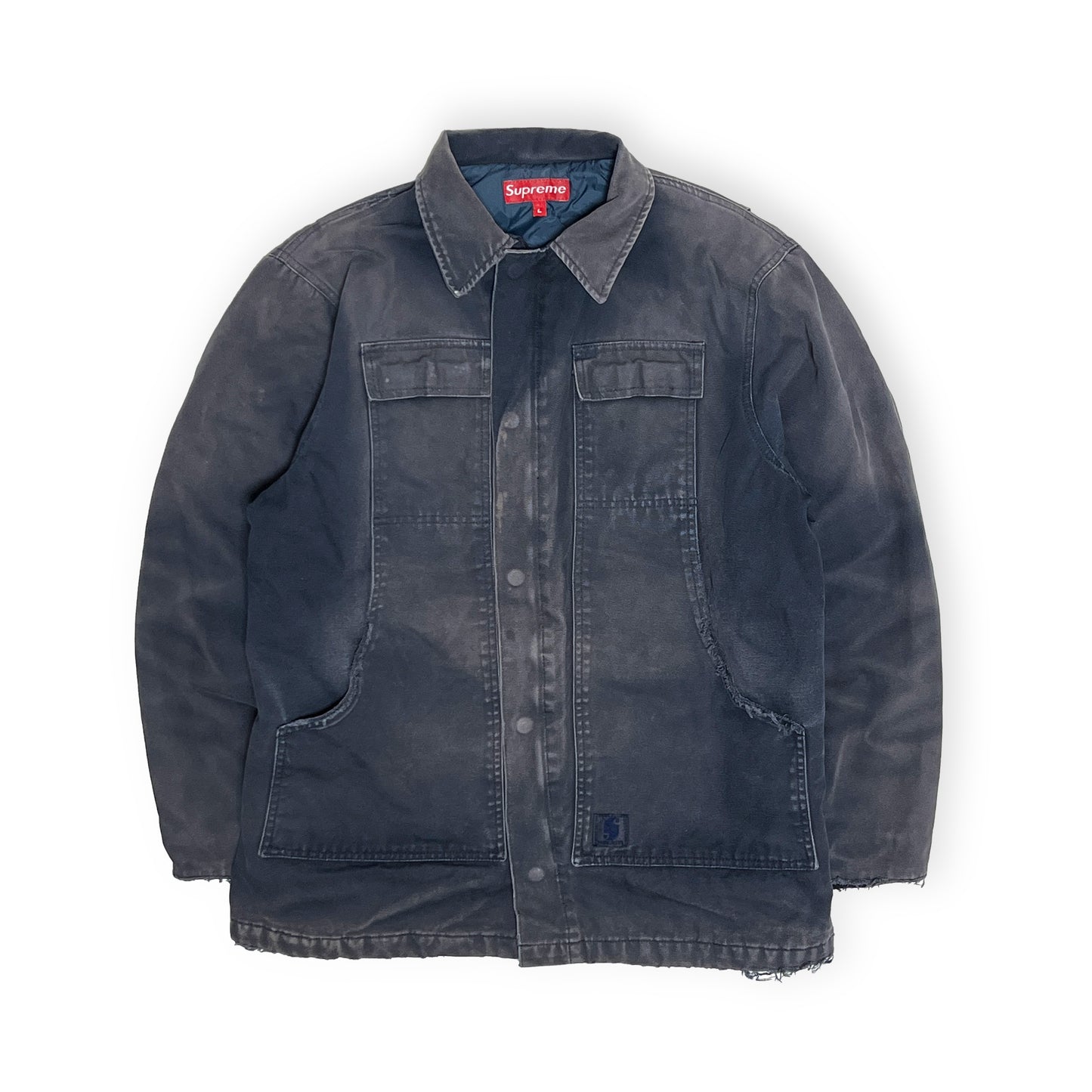 00s Old Supreme Duck JKT Carhartt サンプリング フェード L 背面 中央の縫い目 裾のフリーズ