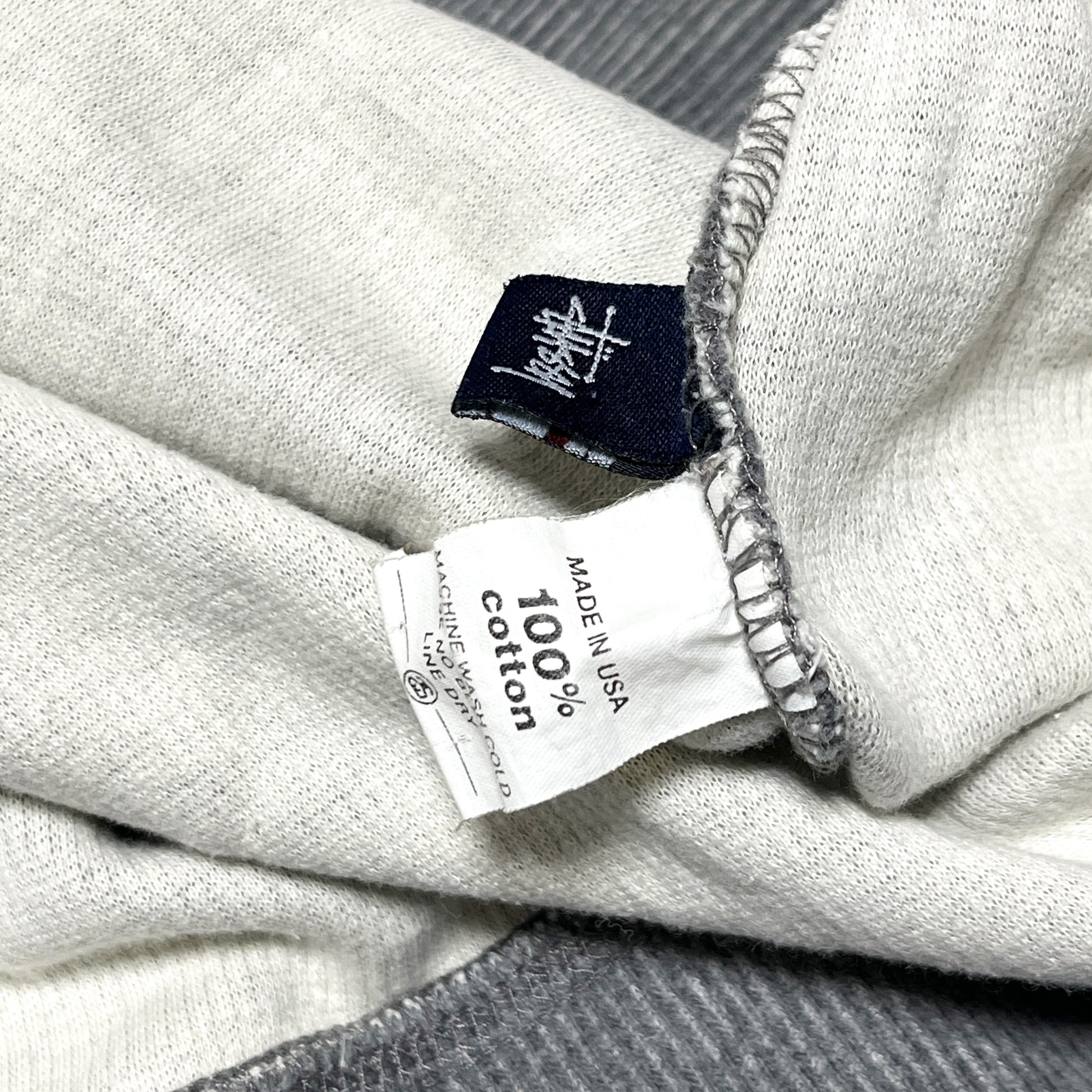 90s Stussy Pocket Sweat L ディテール 1 袖口と裾のリブ加工 素材の細部