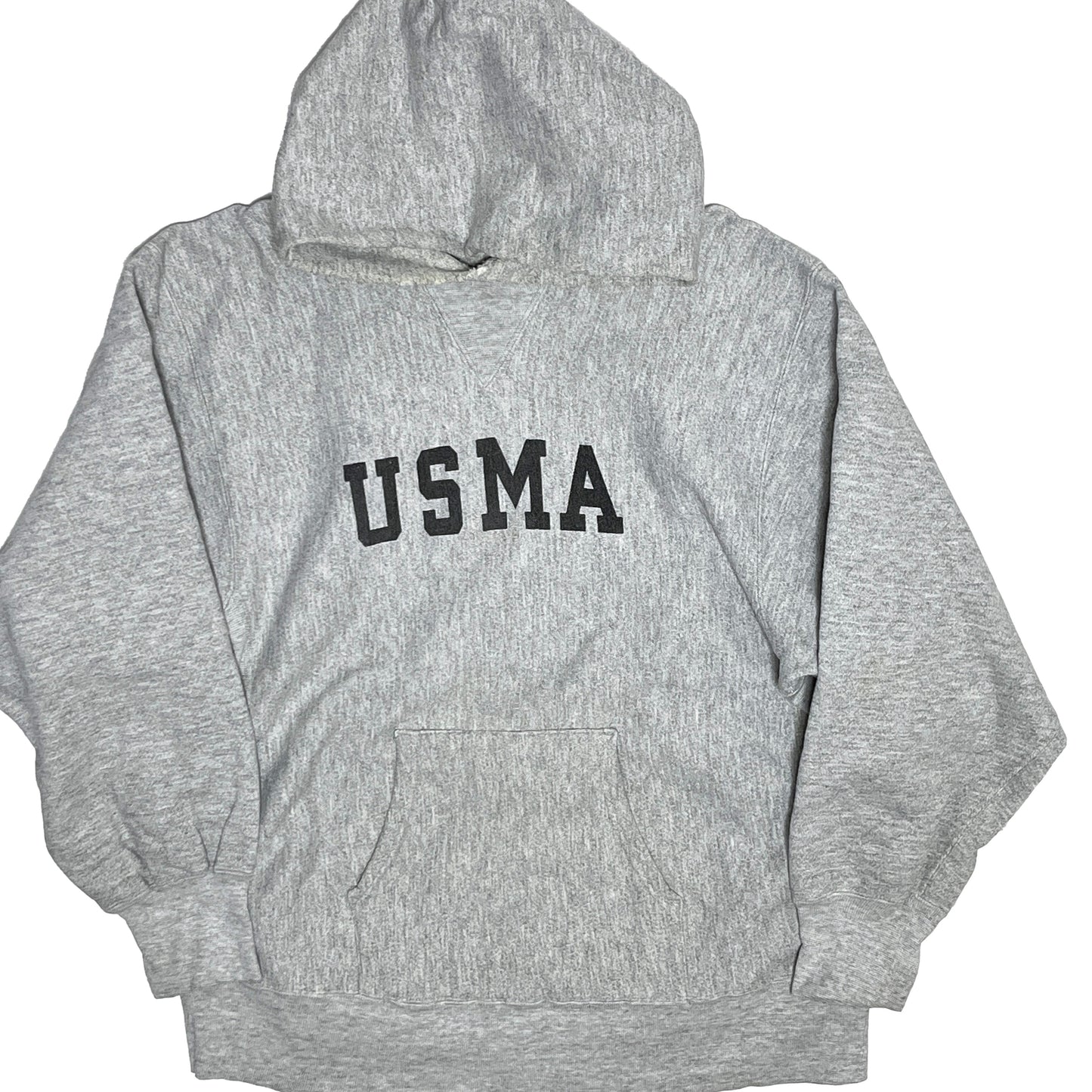 80s Champion R/W Parka "USMA" XL レア 平置き 1 灰色 USMAロゴ フロントポケット