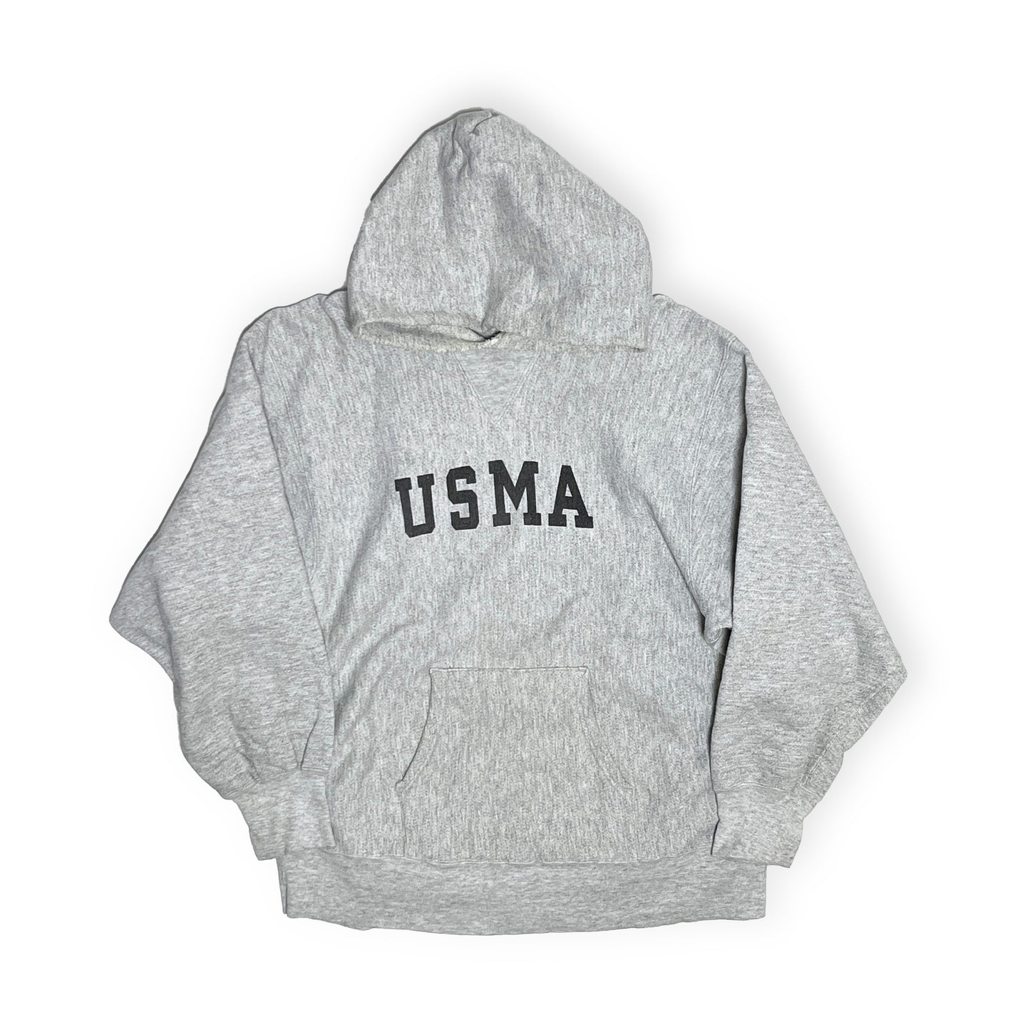 80s Champion R/W Parka "USMA" XL レア 平置き 2 灰色 USMAロゴ フロントポケット