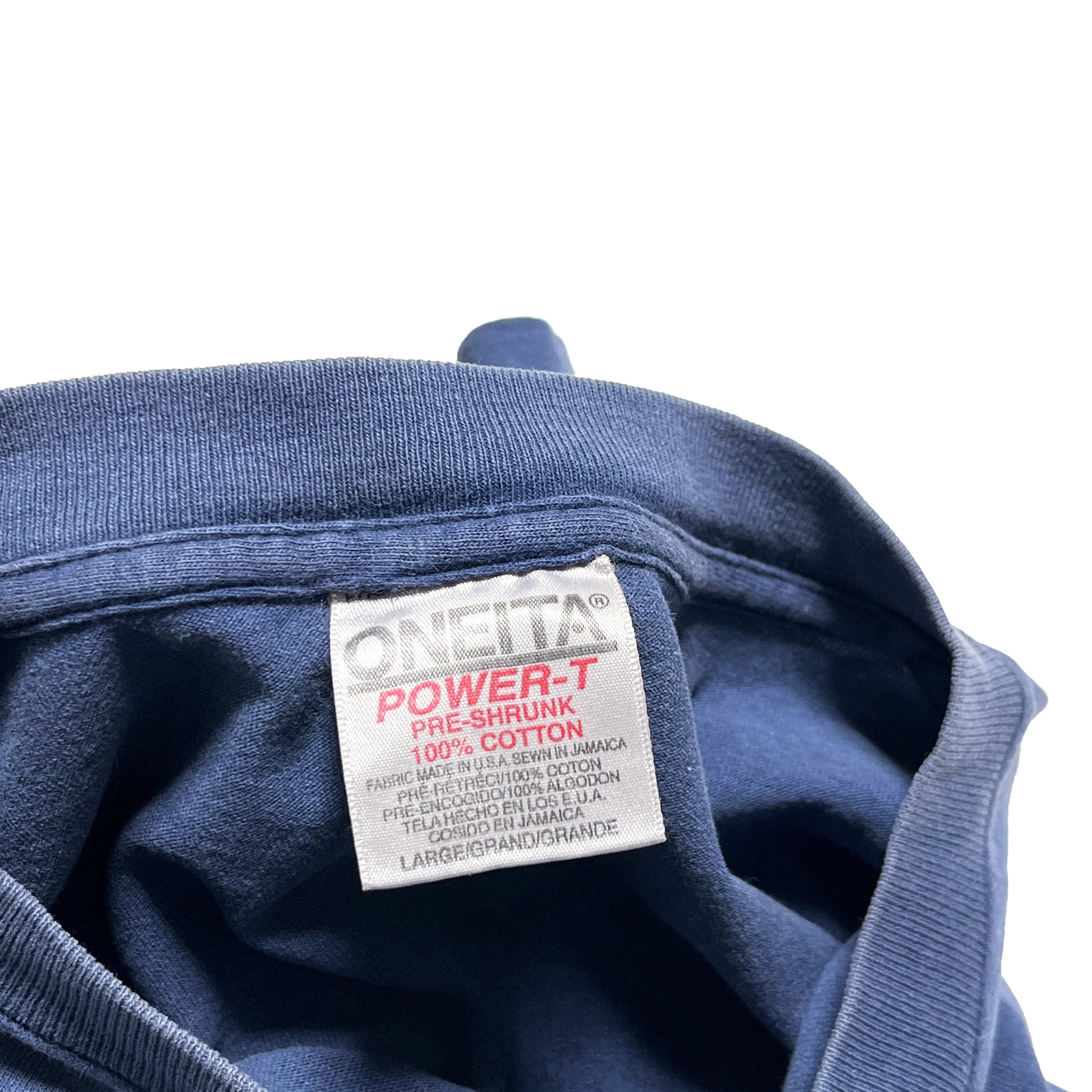90s ONEITA THRASHER Magazine T L ブランドタグ ONEITA POWER-Tタグ ネイビー素材