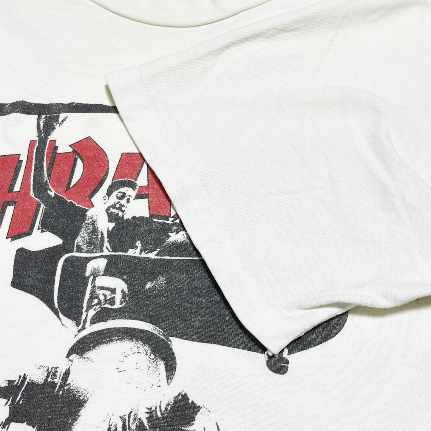80s〜 Hanes THRASHER T M ディテール 3 白ベースの素材感